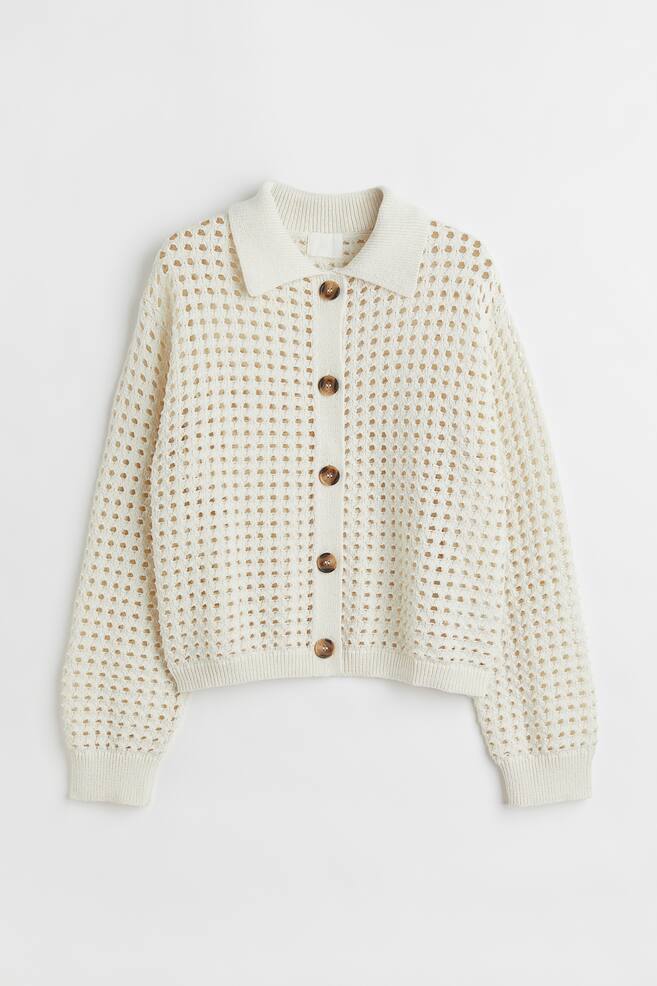 Knitted cardigan - Natural white - 1