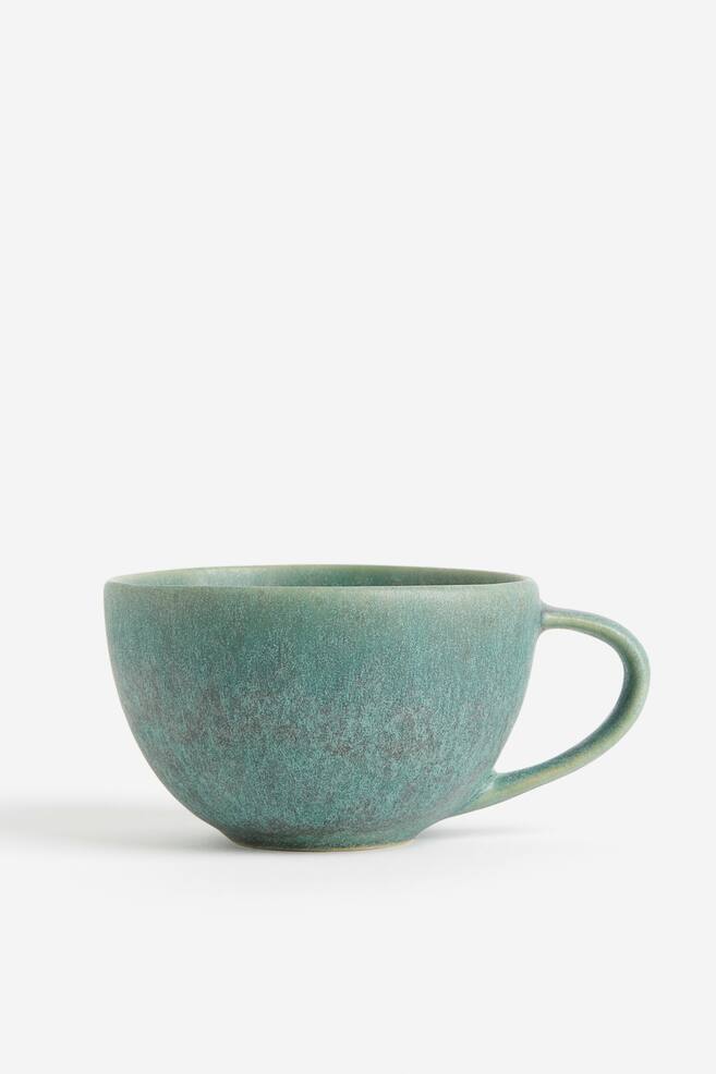 Large stoneware cup - Green/Beige/Pink - 1