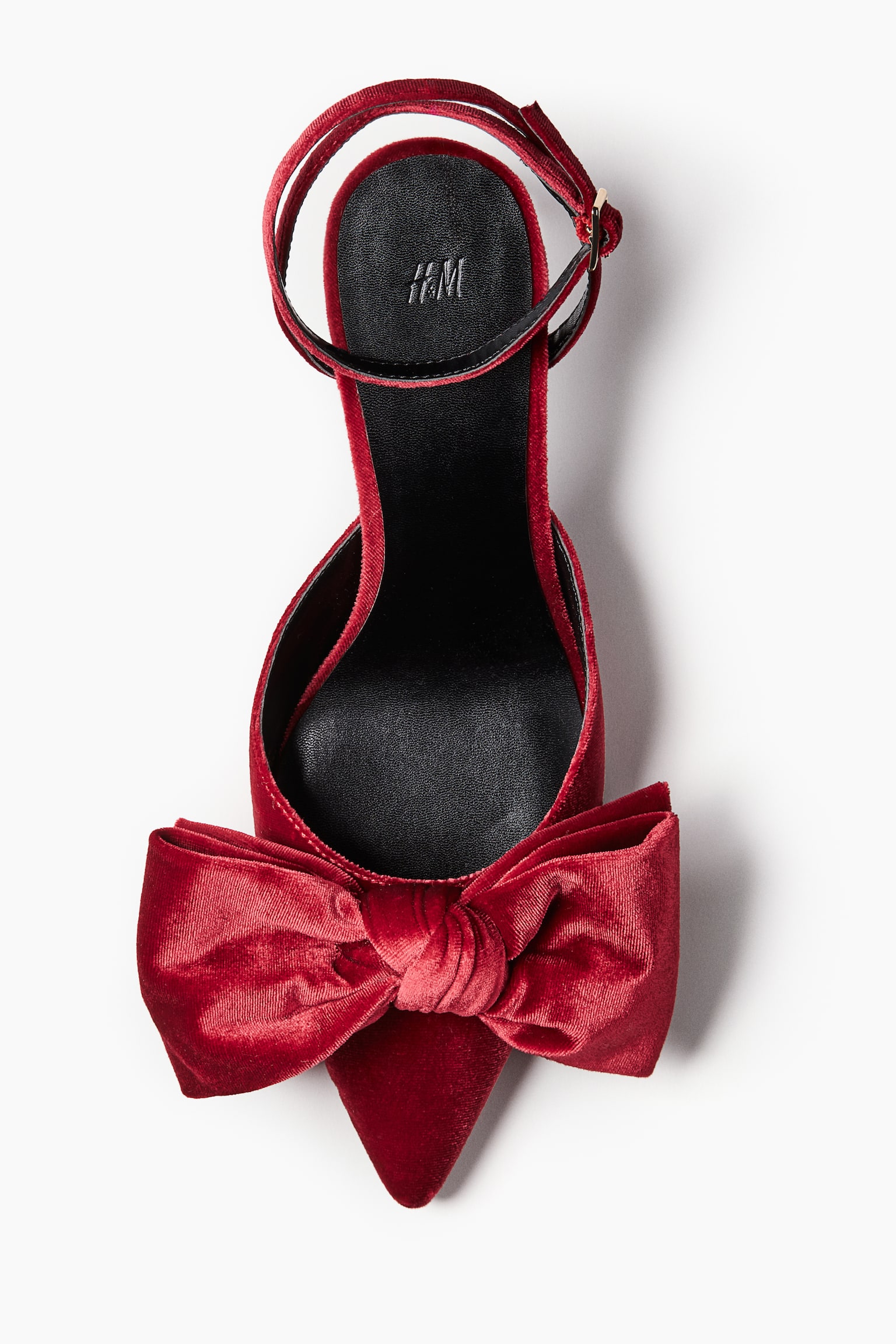 Bow-Detail Velour Pumps - Dark red/Black - 1