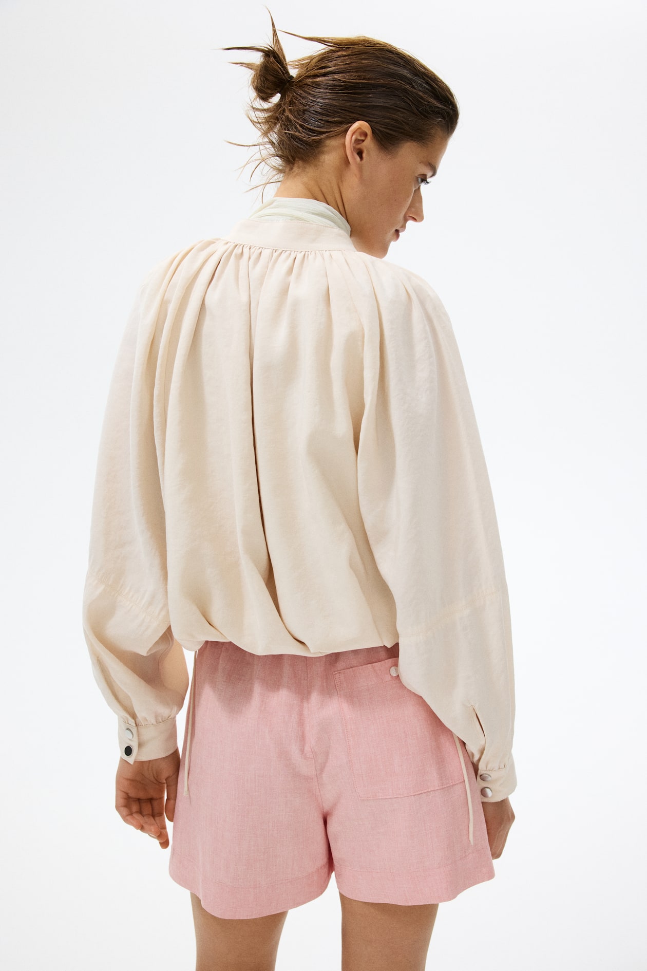 Linen-Blend Paper-Bag Shorts - image 2