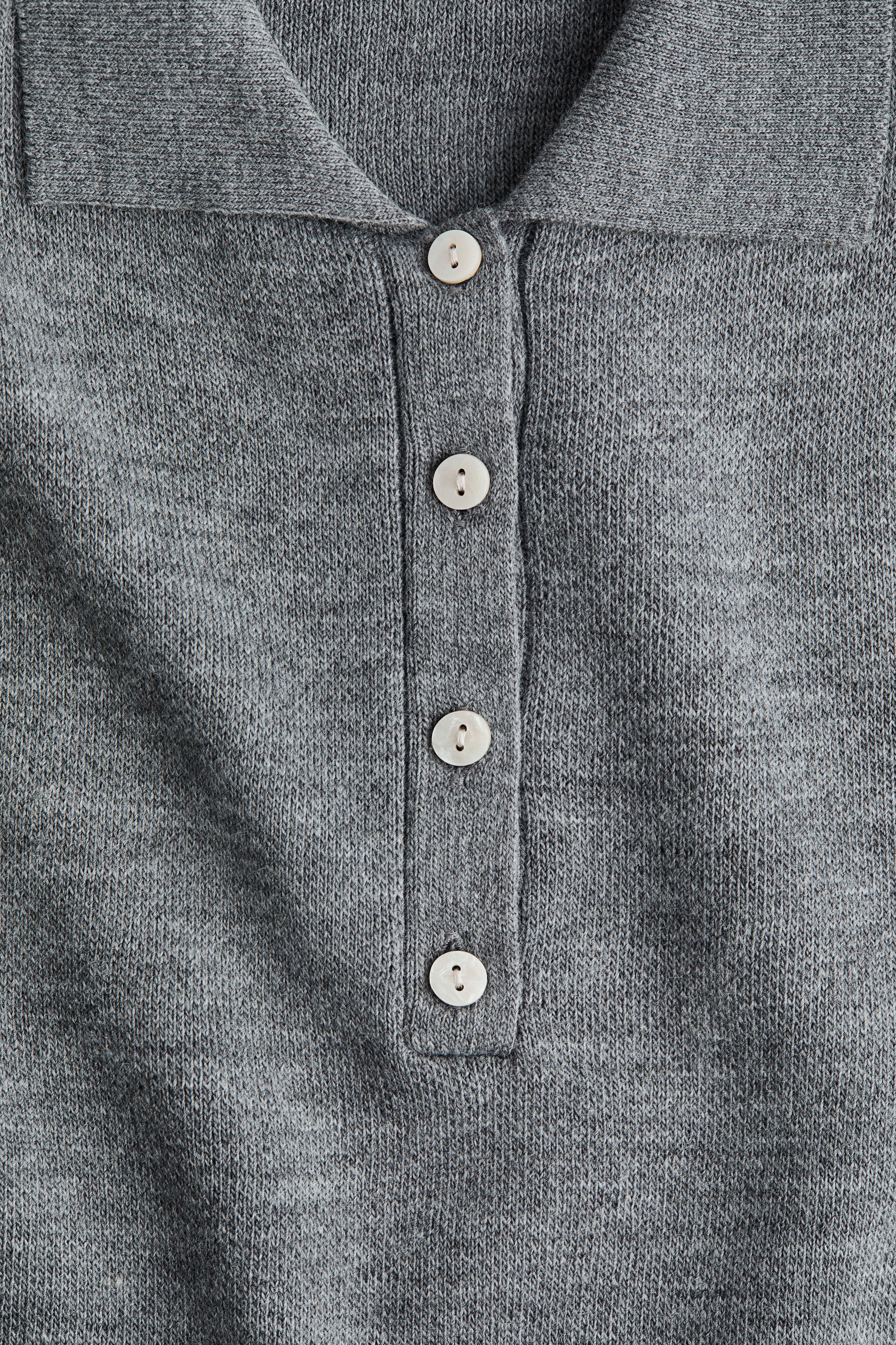 Shoulder-Pad Polo Sweater