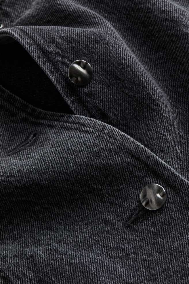 Cropped denim jacket - Dark denim grey/Denim blue - 3