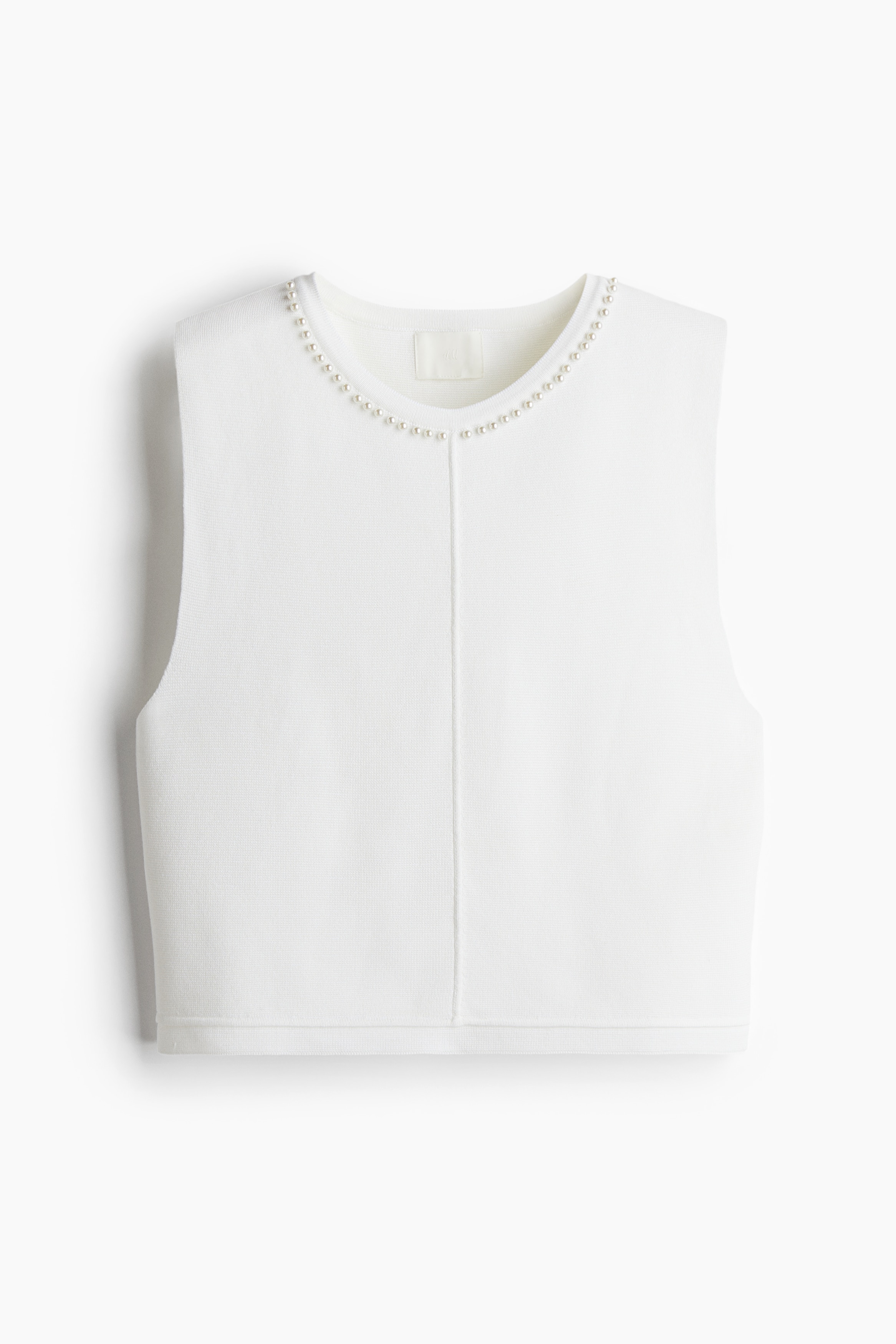 Ladies - White Bead-embellished vest top - Size: XL  - H&M