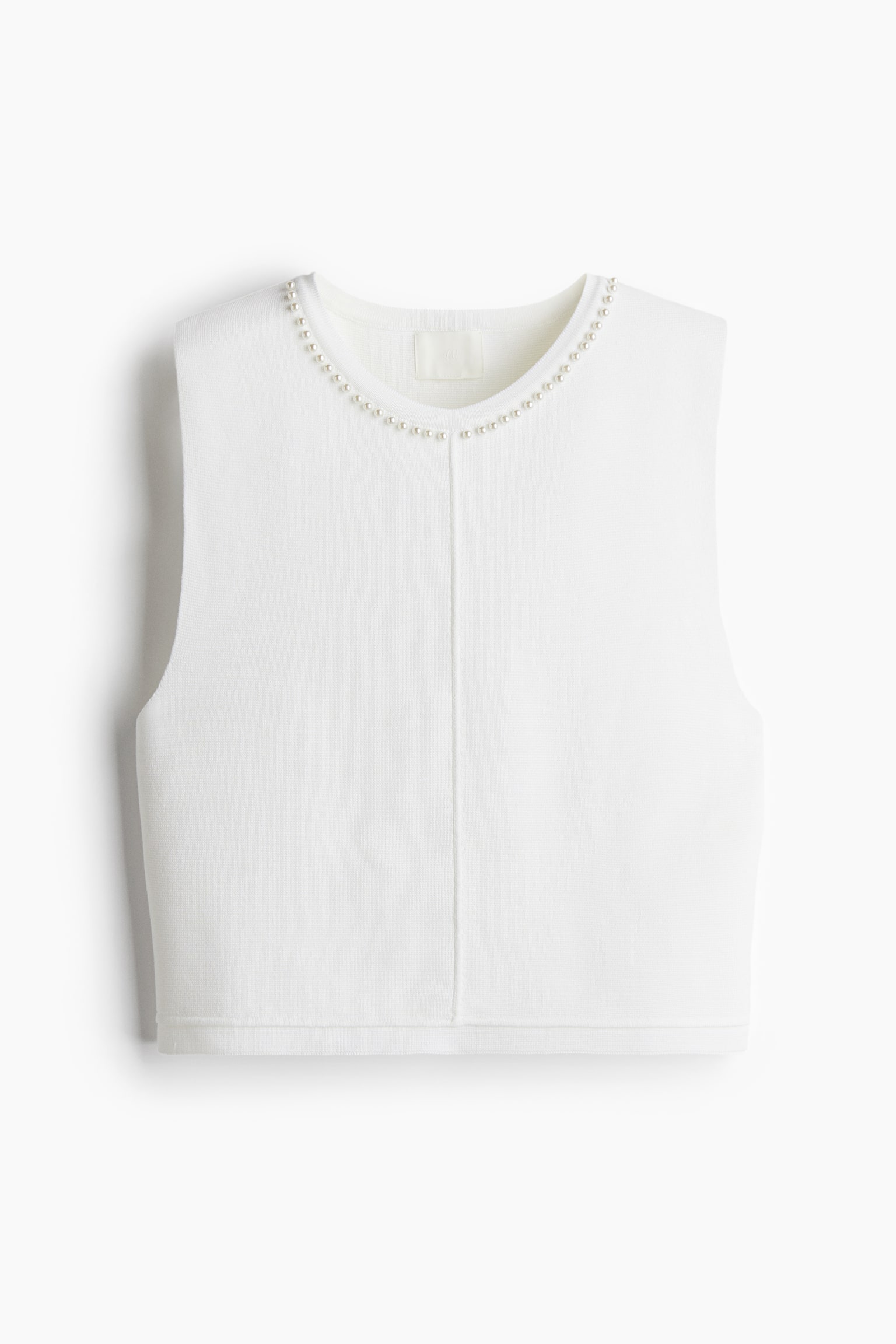 Bead-embellished vest top - White/Black - 2