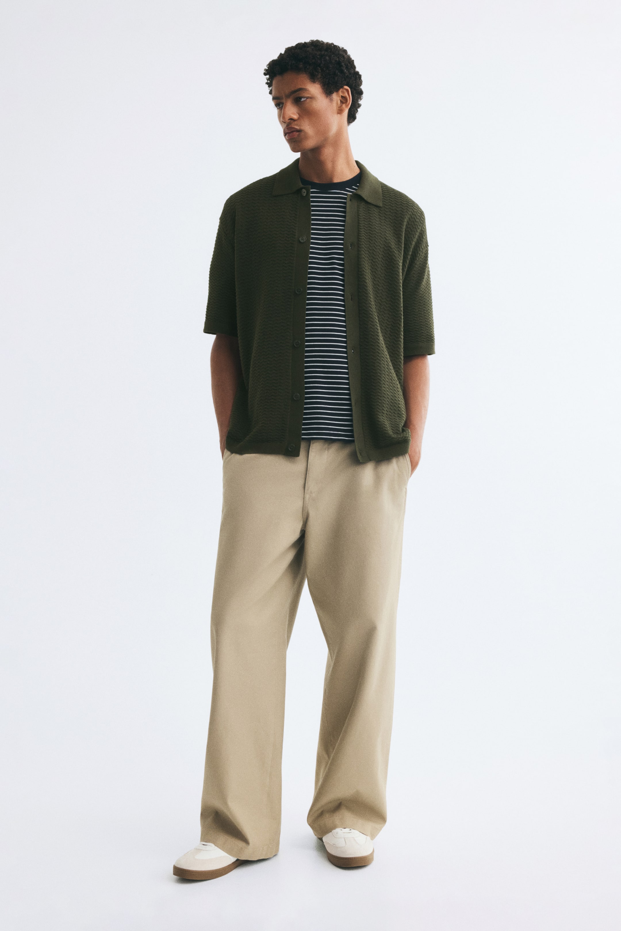 Regular-Fit Textured-Knit Shirt