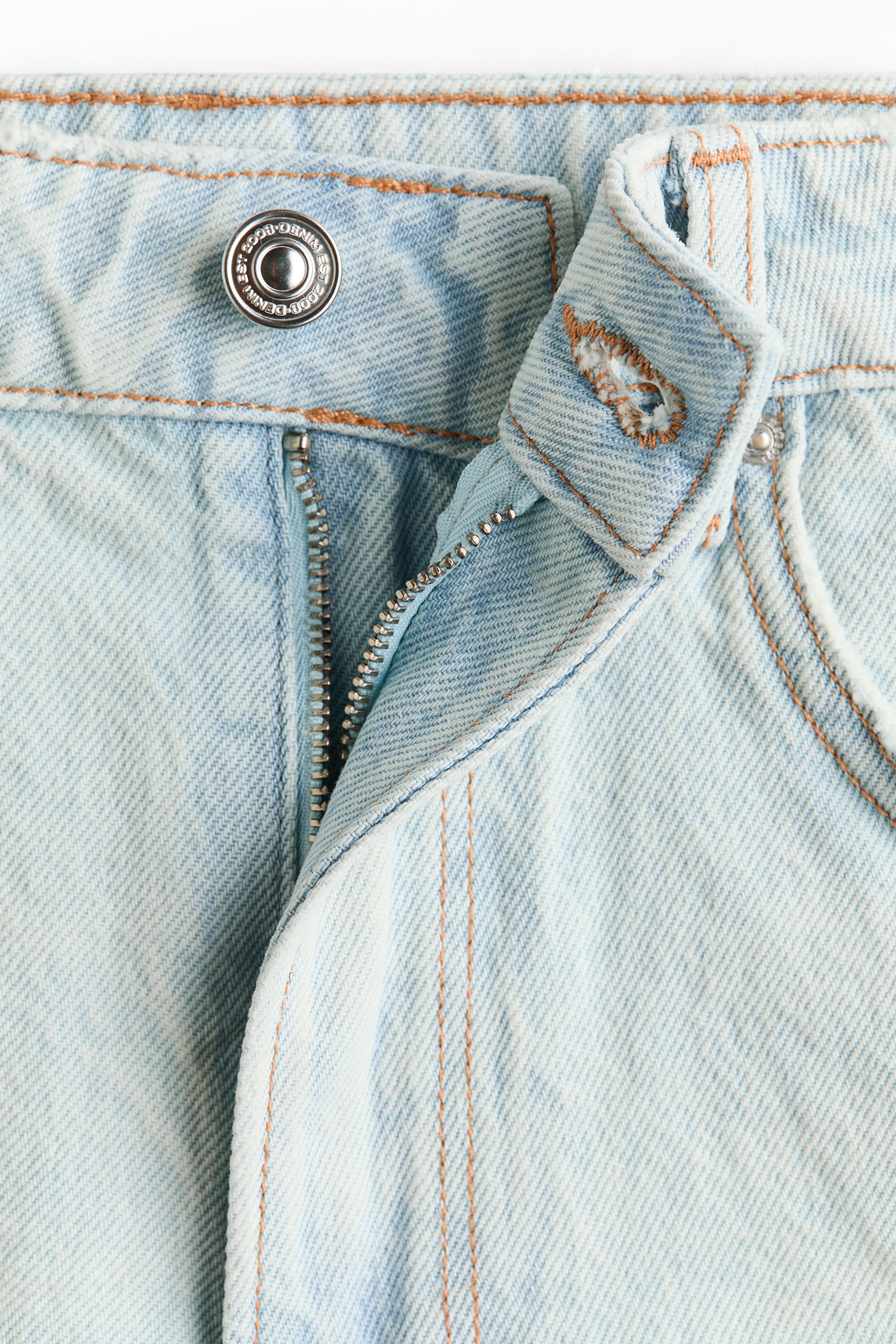 Distressed-Look Denim Shorts