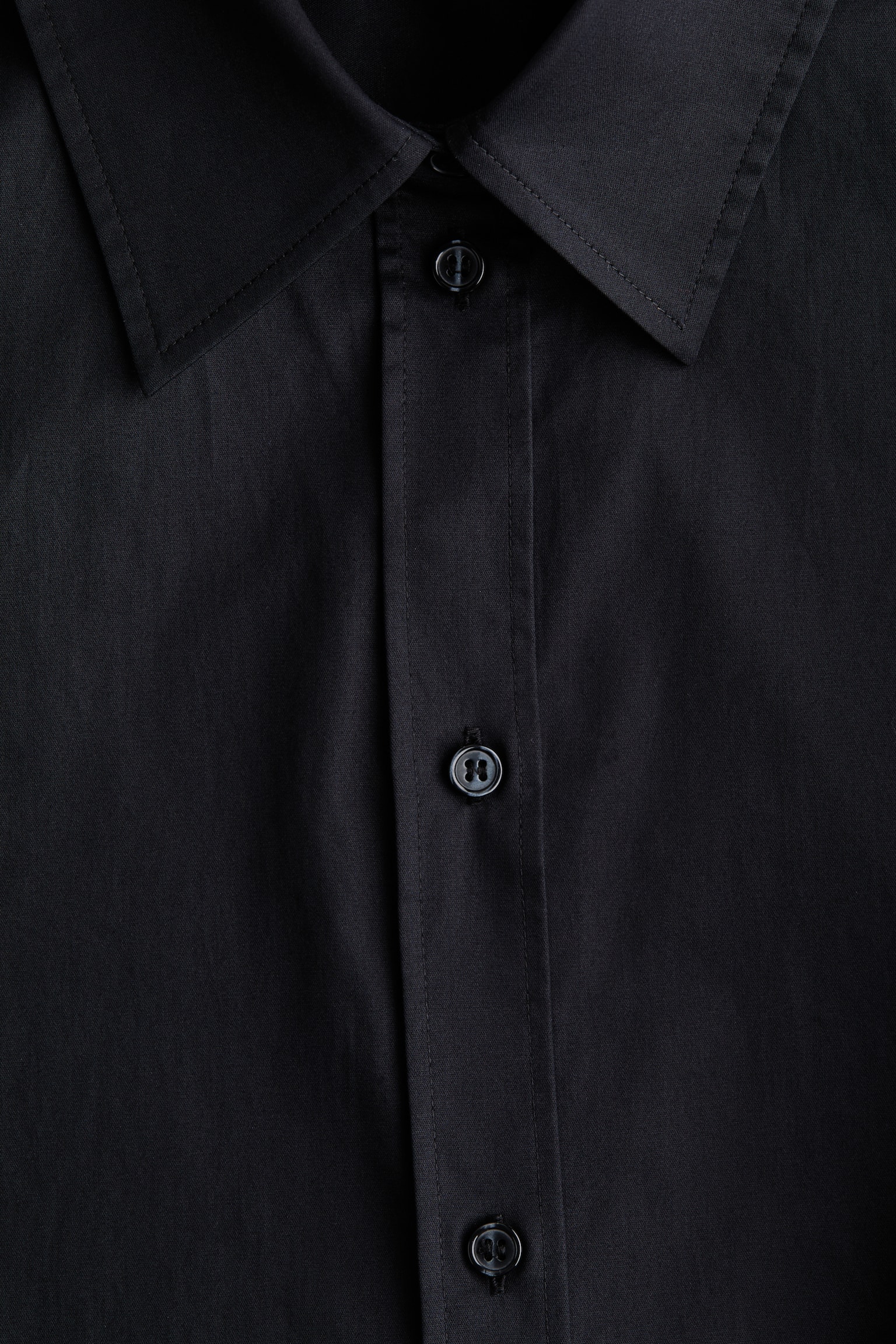 Женская рубашка H&M Balloon-Sleeved Poplin, цвет: Чёрный — фото 6