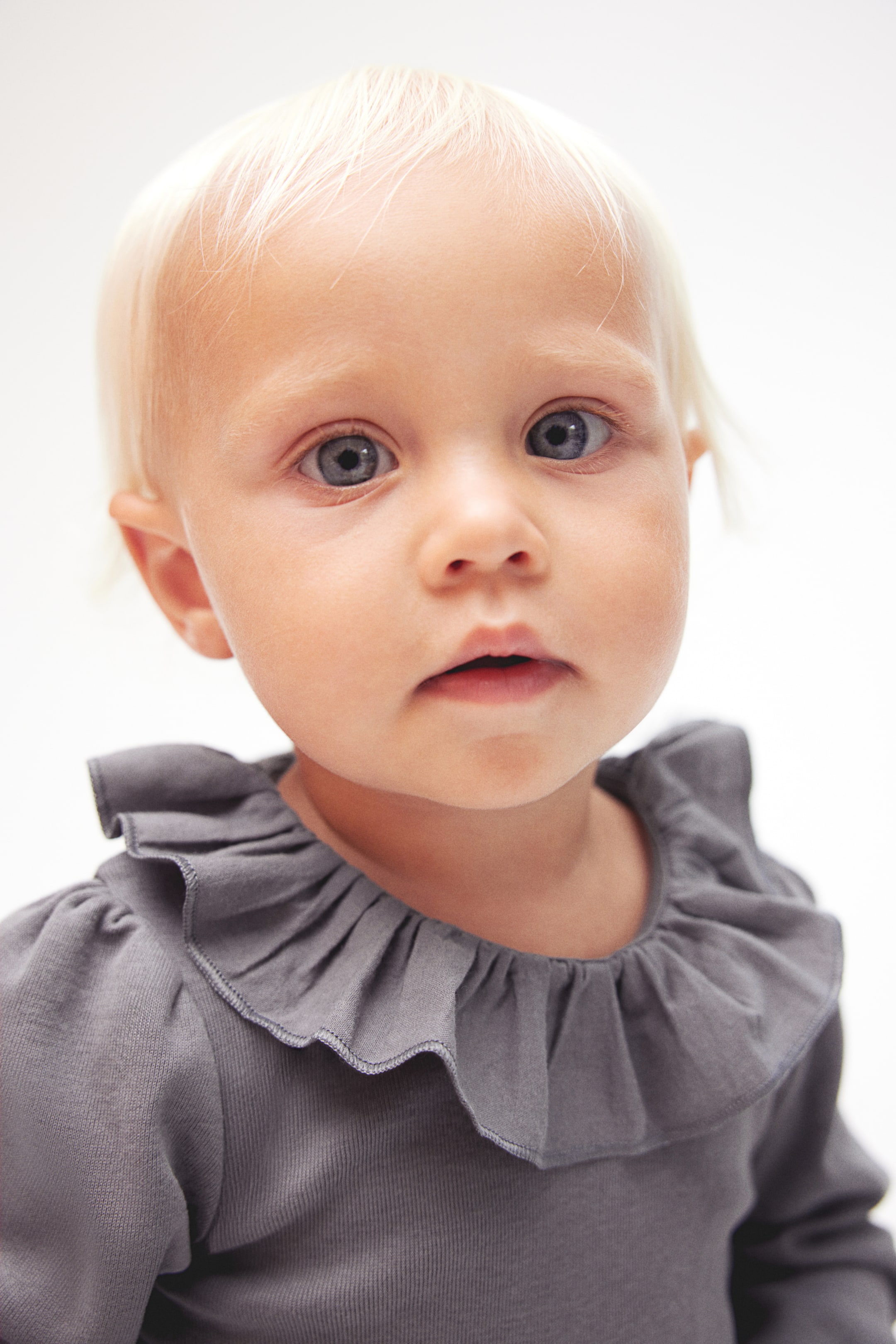 Bodysuit with Ruffle Collar