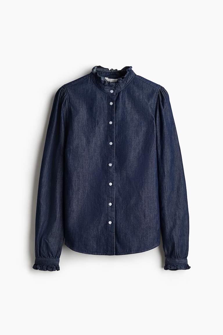 H&M Light Wash Denim Sleeveless Blouse