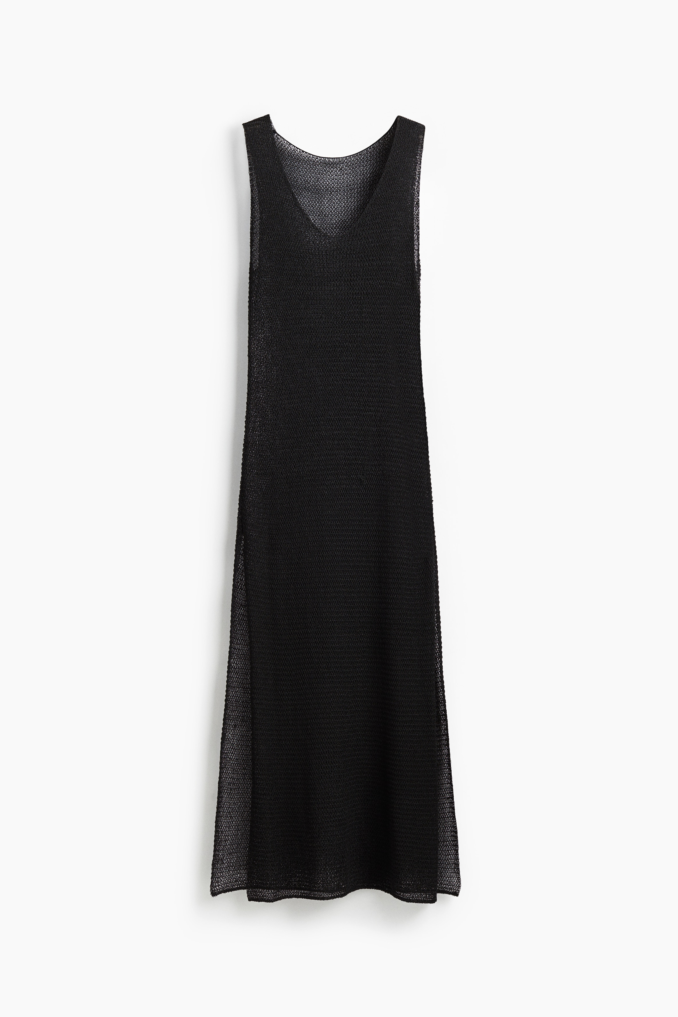 Loose-knit beach dress - Black