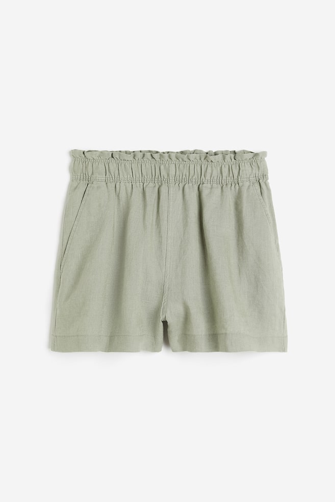 Shorts i lin - Lys kakigrønn/Sort/Mønstret/Lys beige/Rosa/dc/dc/dc/dc - 2