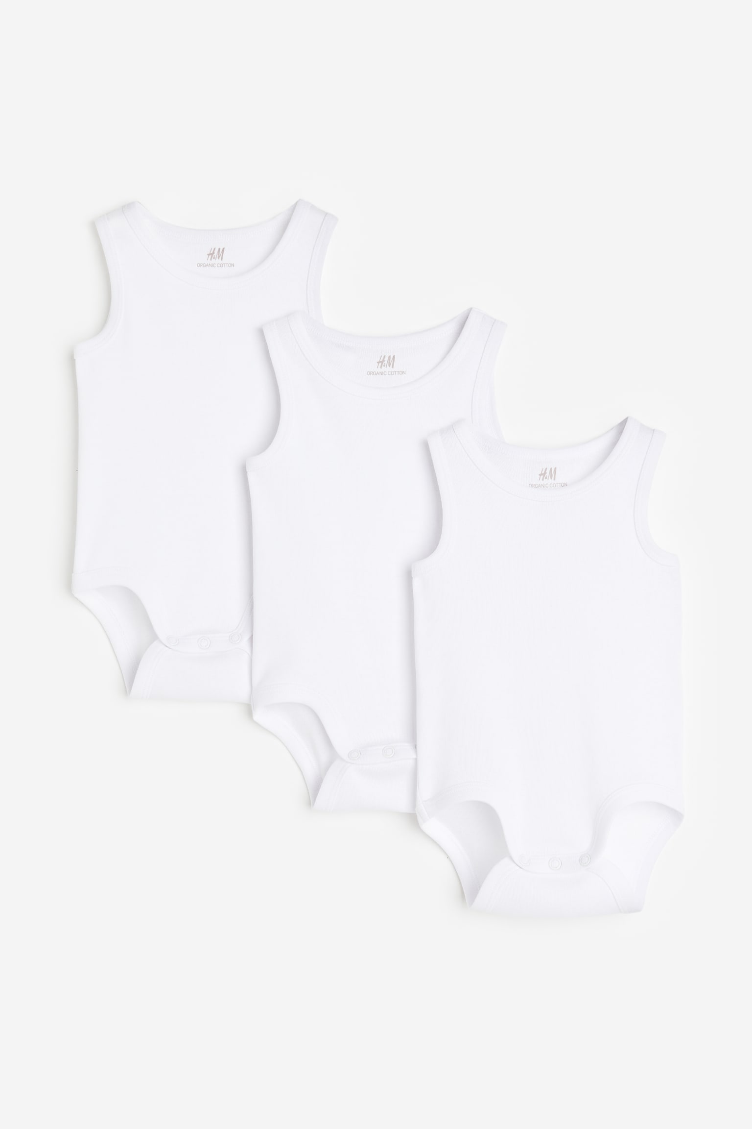 3-pack Cotton Bodysuits - White/White - 1