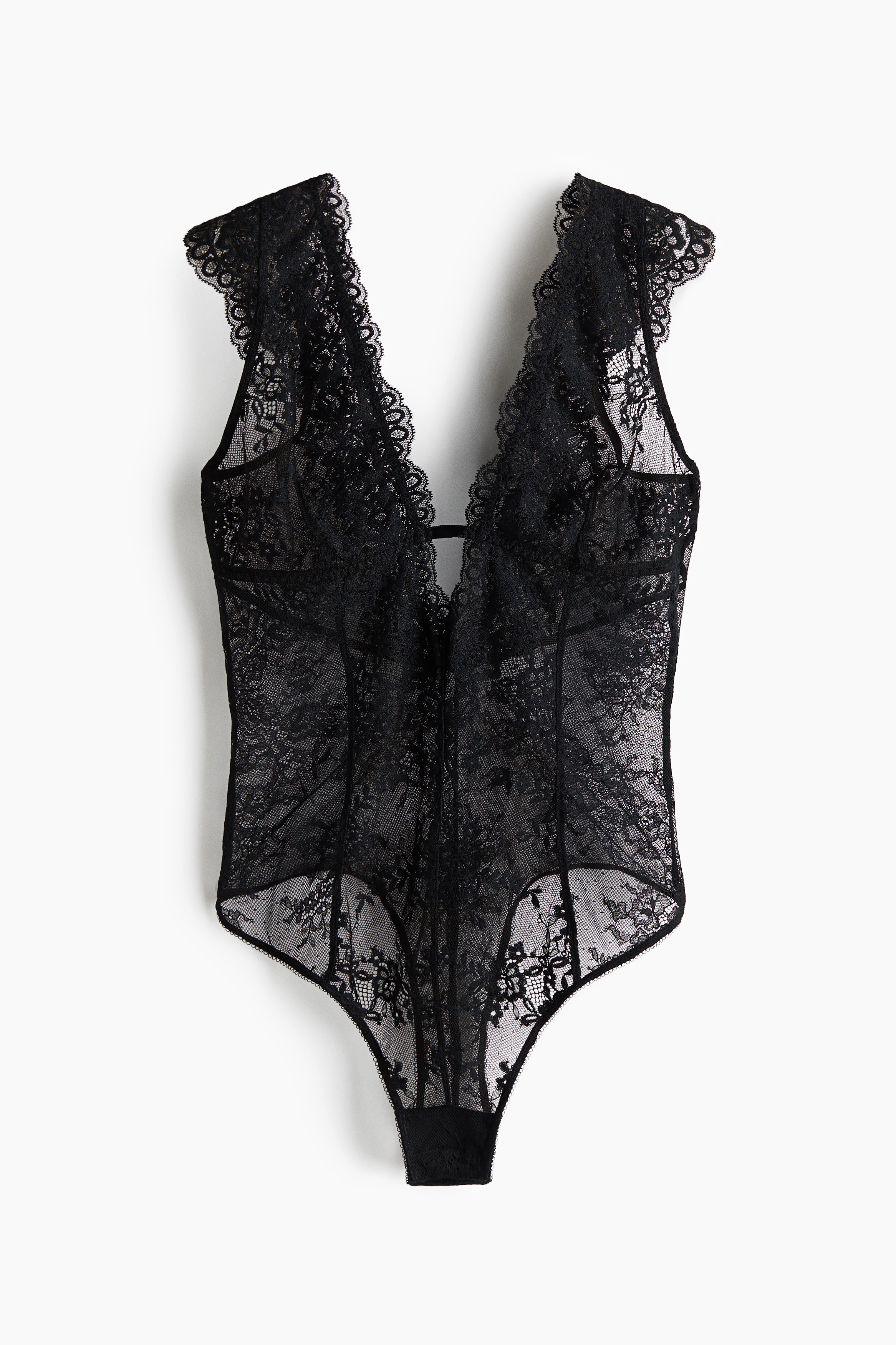 Lace Bodysuit - Black/Brown