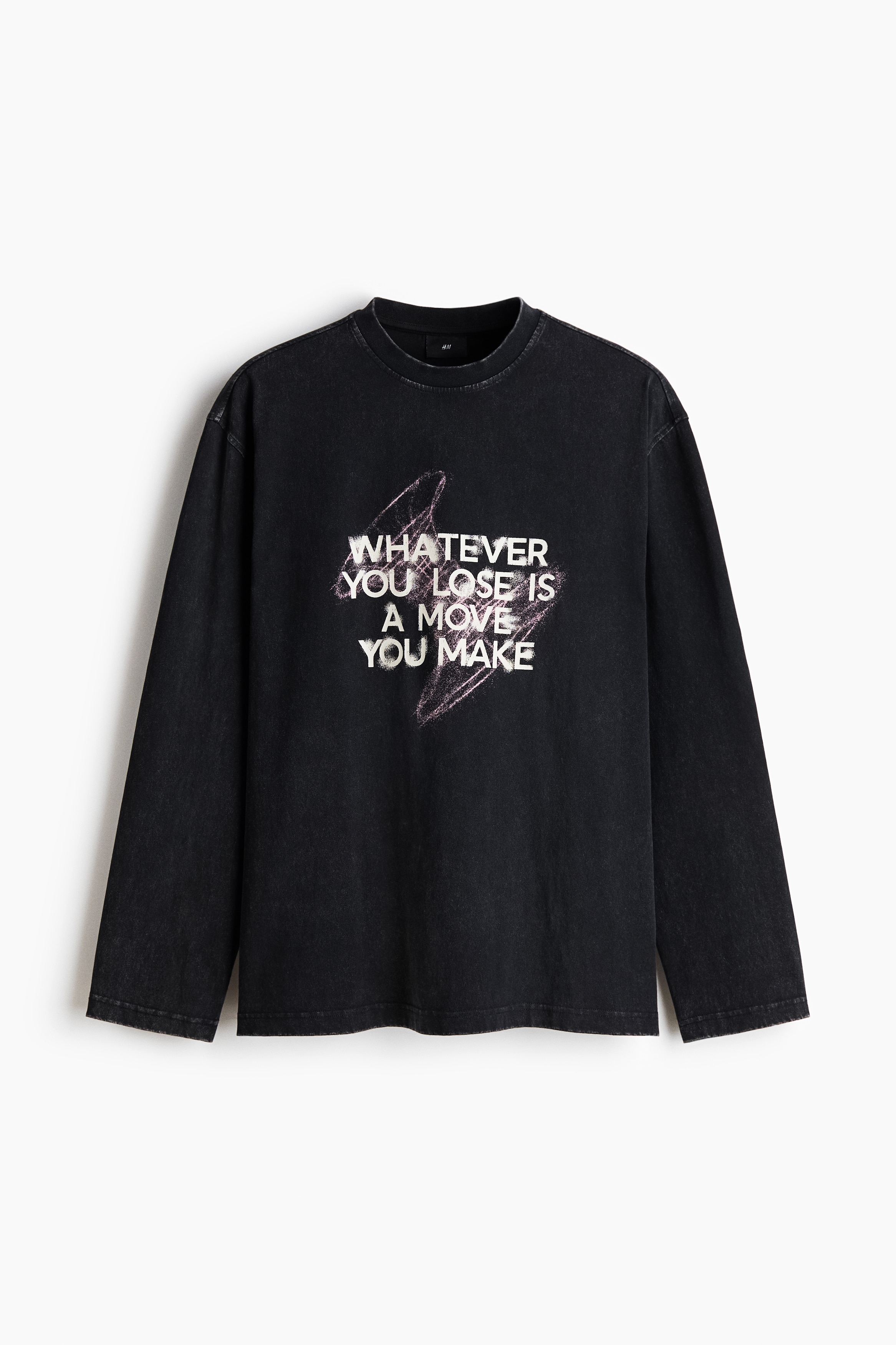 Loose Fit Long-sleeved T-shirt - Black/Whatever You Lose/Cream/Whatever You Lose/Dark pink/Potential