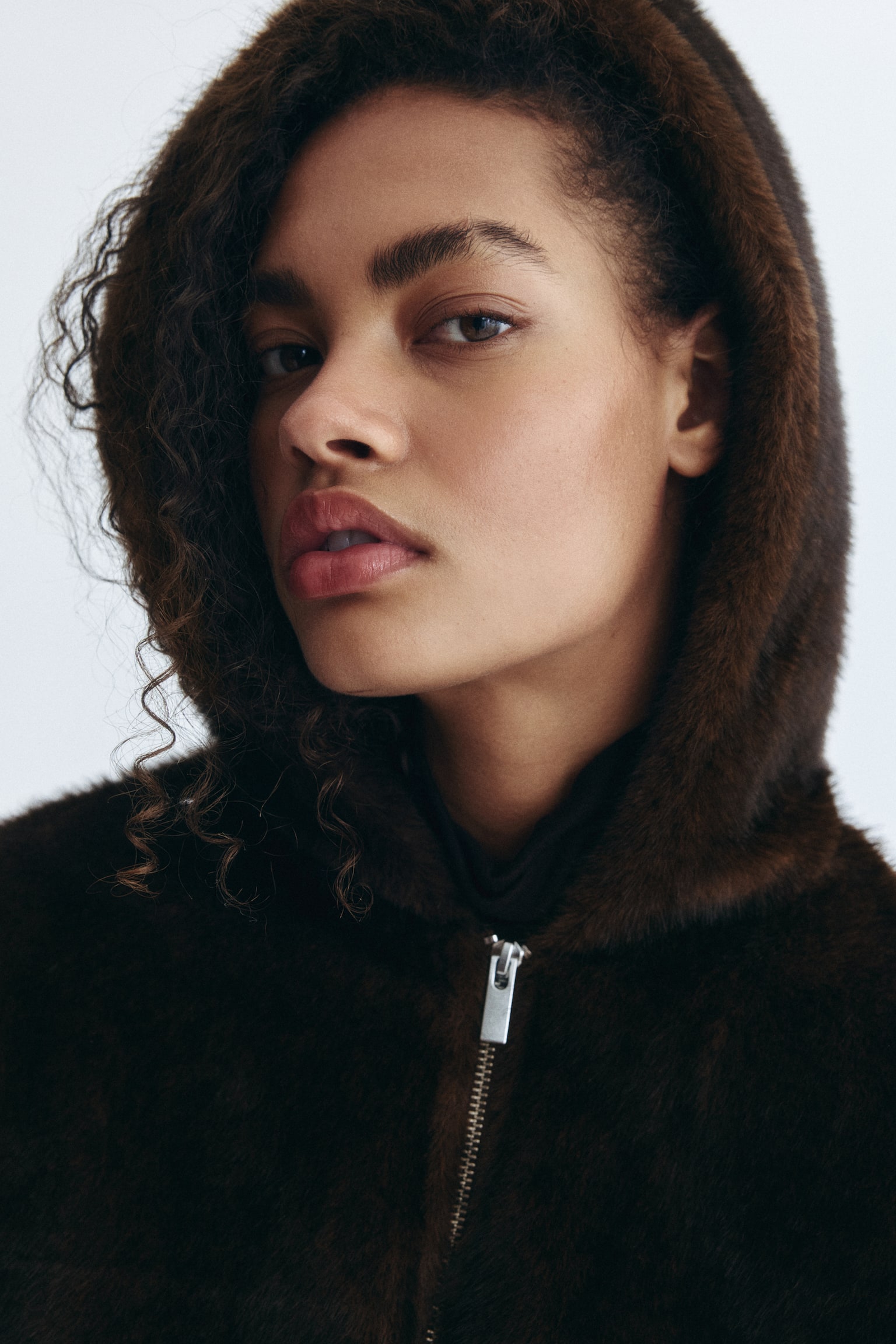 Fluffy jacket - Dark brown/Black - 6