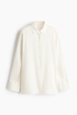 Oversized skjorta i linmix