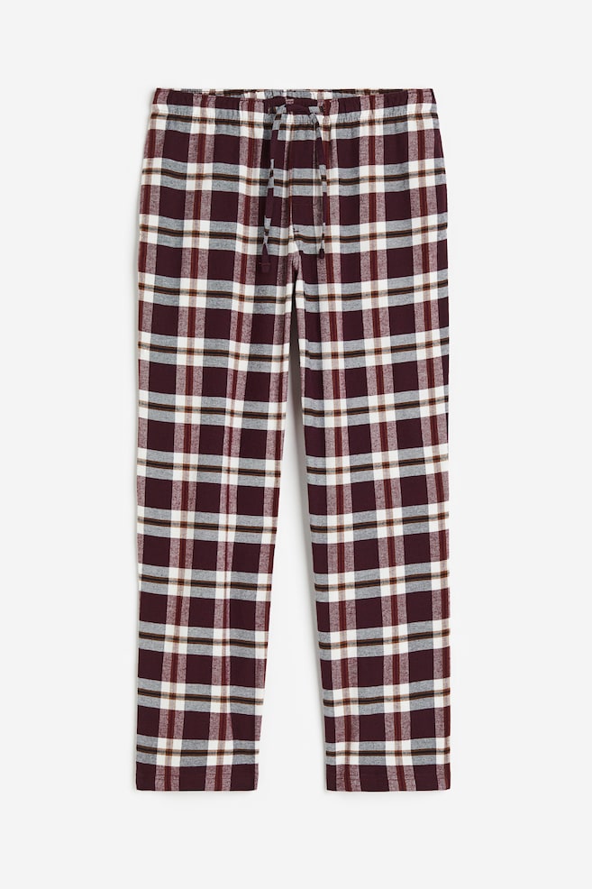 Relaxed Fit Pyjama bottoms - Red/Checked/Red/Black checked - 2