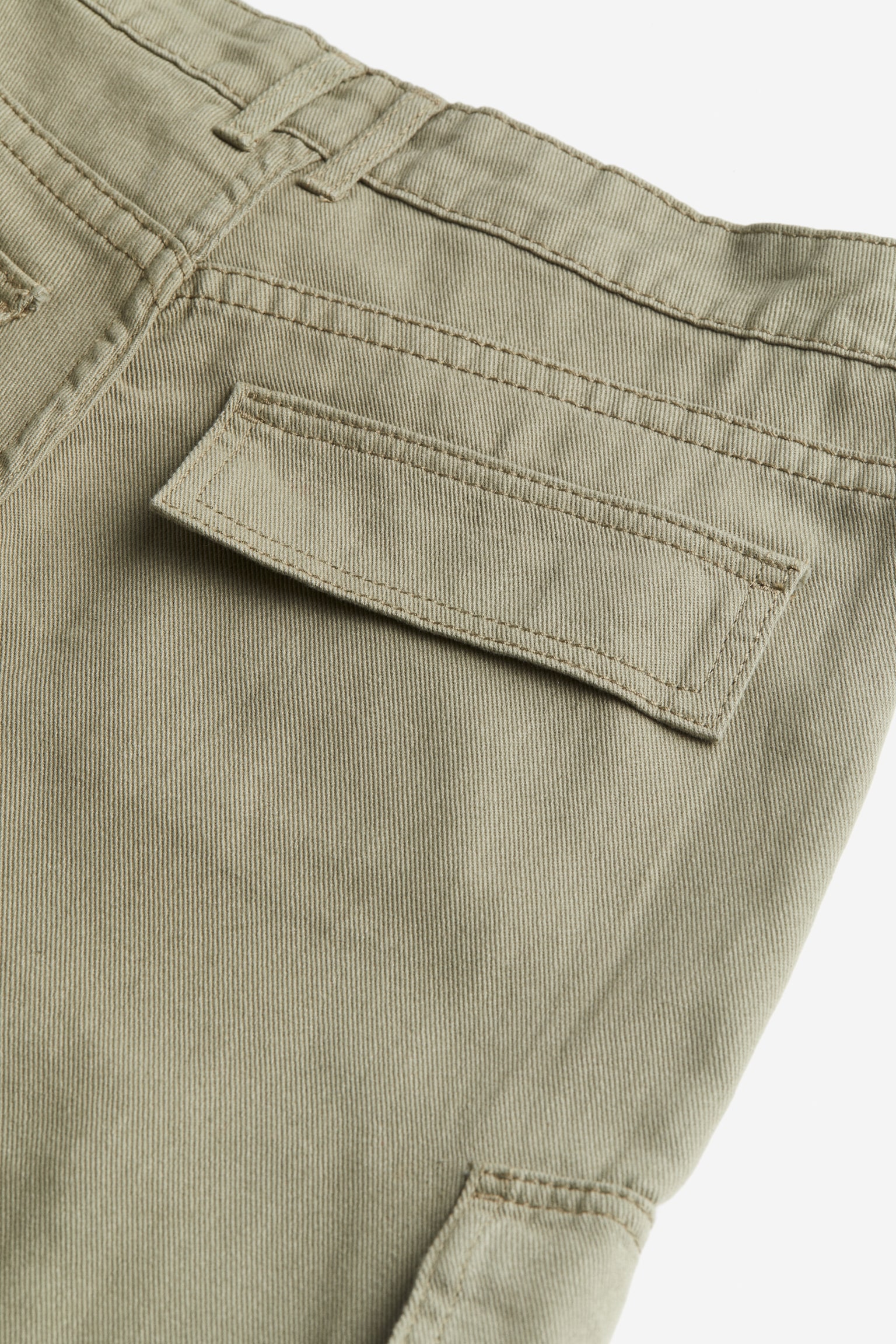 Quần dài túi hộp vải dệt chéo - Màu xanh kaki - 2
