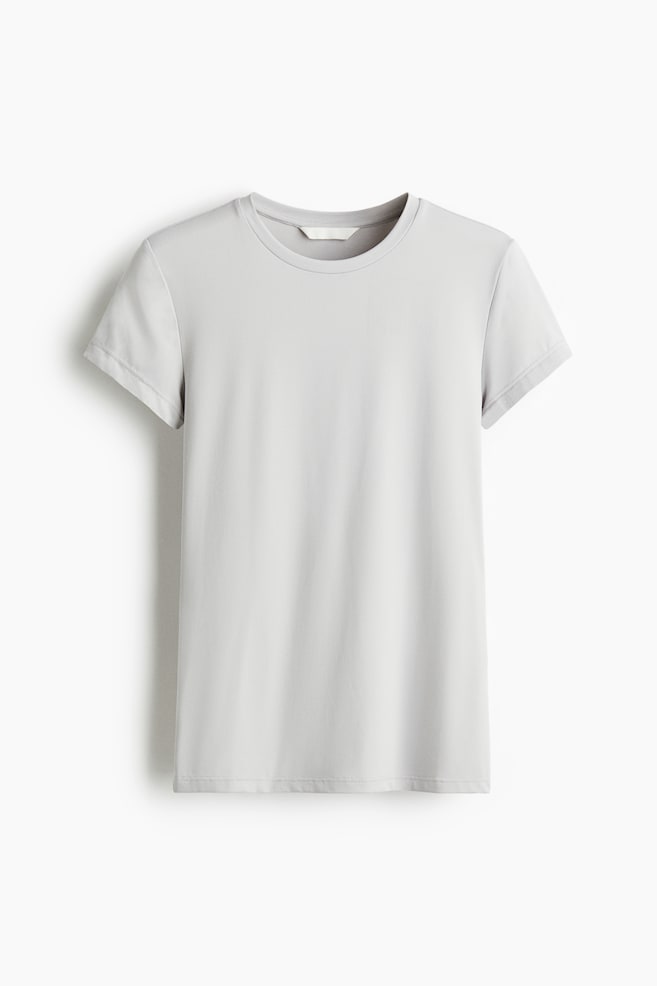 Nauwsluitend T-shirt van micro - Lichtgrijs/Donkerbruin/Wit/Zwart/Bordeauxrood/Dusty roze/Marineblauw/Donkerbruin/Lichtbeige/Dusty lichtpaars/Donkerbruin/Lichtgrijs/Lichtbeige/Bleekgeel - 1