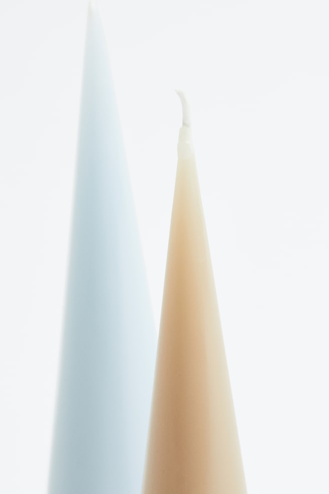 Cone-shaped candle - Beige/Light blue/Light pink - 3