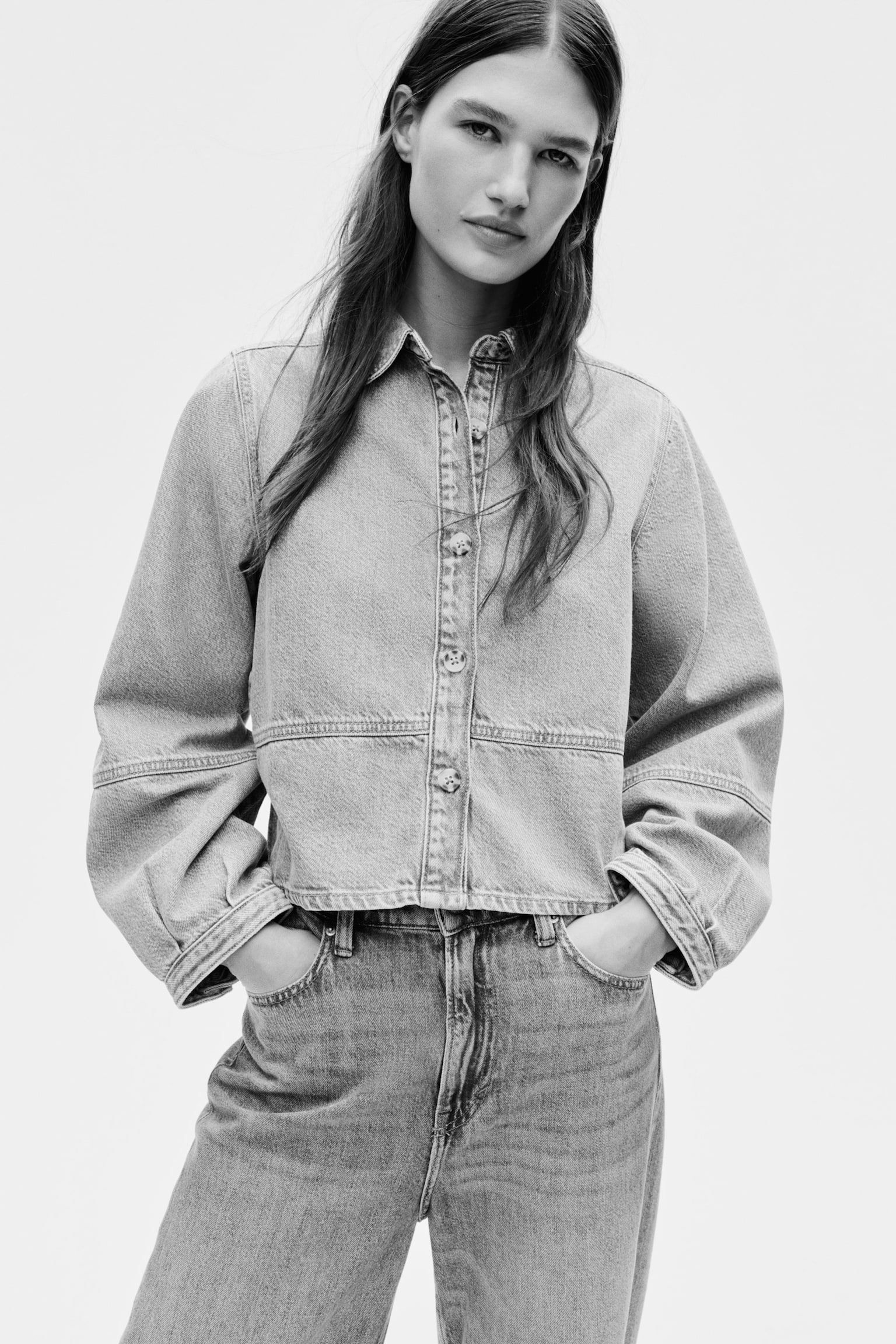 Denim shirt - Light denim blue/Beige/Denim blue - 3