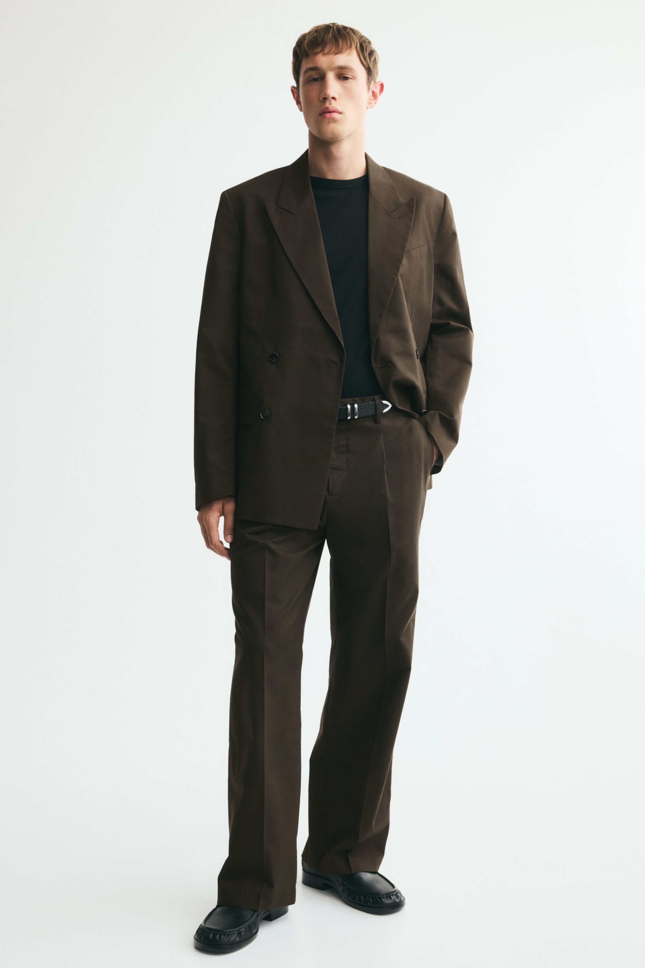 Voir une image plus grande: Pantalon habillé ample - Vert kaki foncé - Men | H&M CA 1