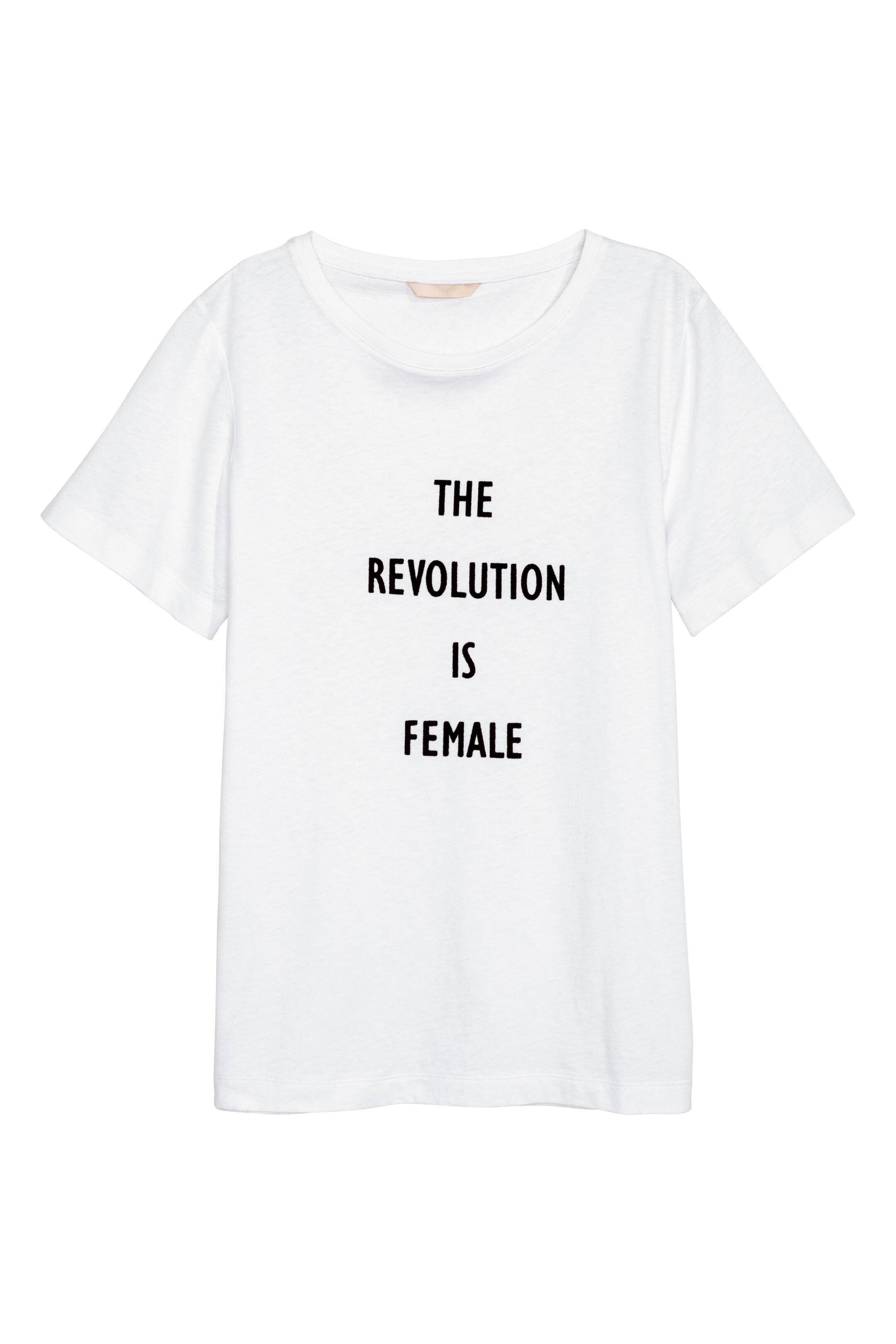 View larger image: Flock-print T-shirt - White - Ladies | H&M IE 1