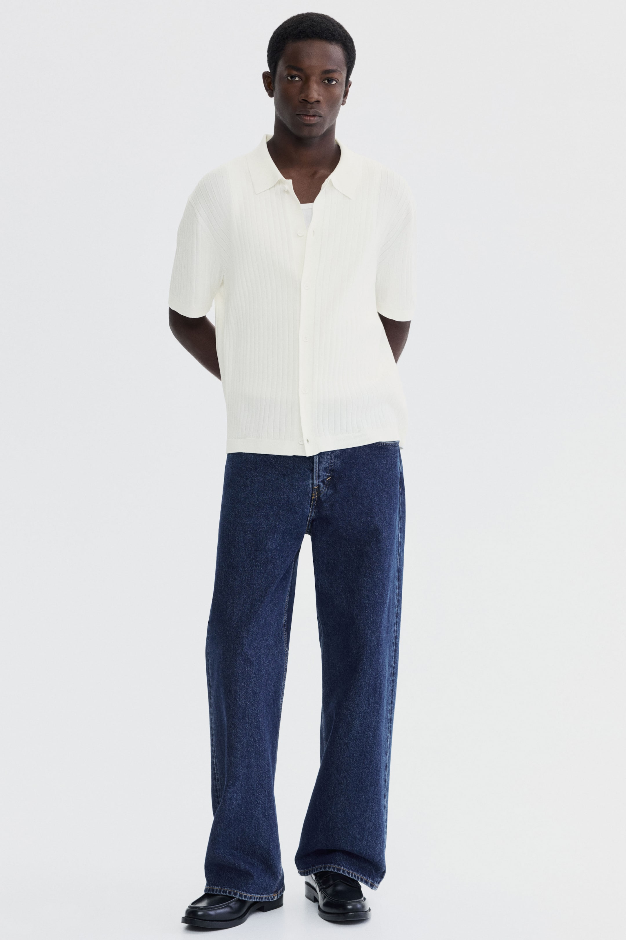 Мужские рубашки H&M Regular-Fit Rib-Knit Shirt — фото 6