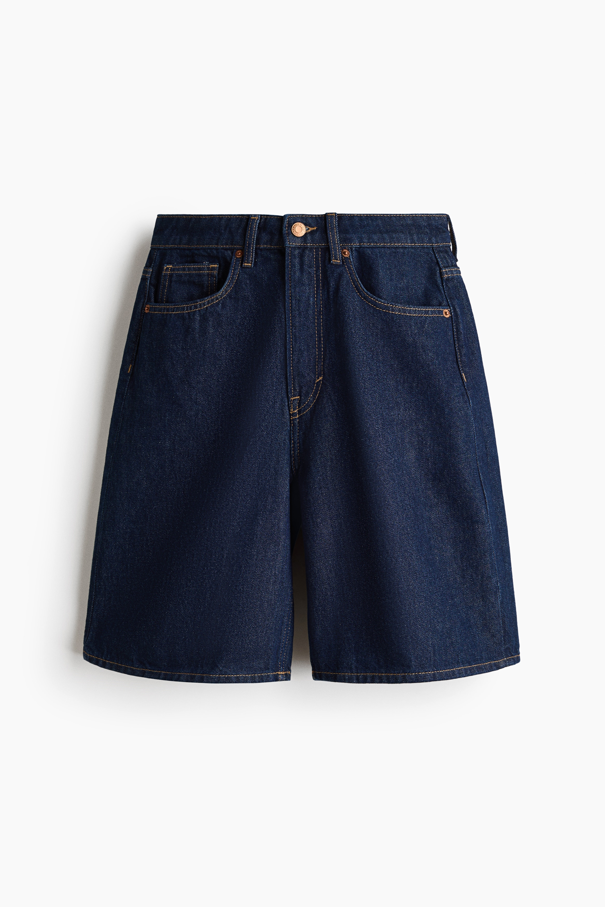 Denim Bermuda Shorts - Dark denim blue/Light denim blue/Light beige/leopard print/Denim blue