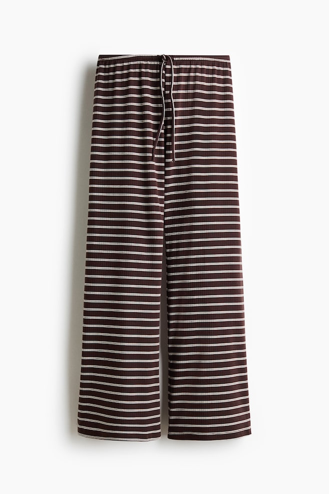 Pantalón en mezcla de algodón - Café oscuro/Rayado/Negro/Franjas/Negro/Franjas/Blanco/Rayas azul claro/Blanco/Franjas rosa claro/Gris oscuro/Rayado/Rojo ciruela oscuro/Rayado - 1