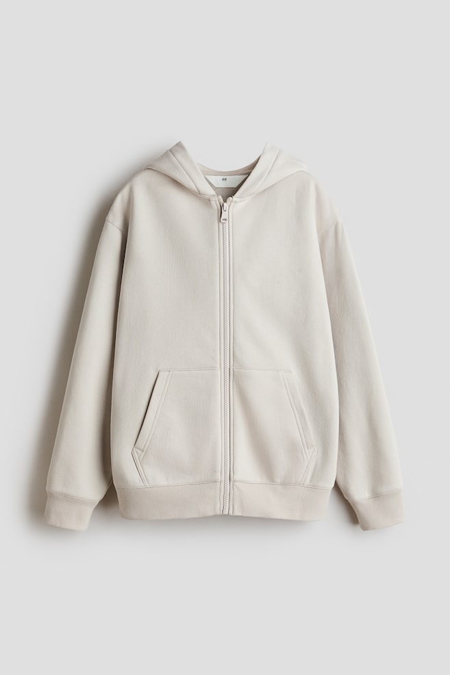 Felpa con cappuccio e cerniera - Beige chiaro/Blu navy/Grigio chiaro mélange/Nero/Azzurro/Azzurro - 1