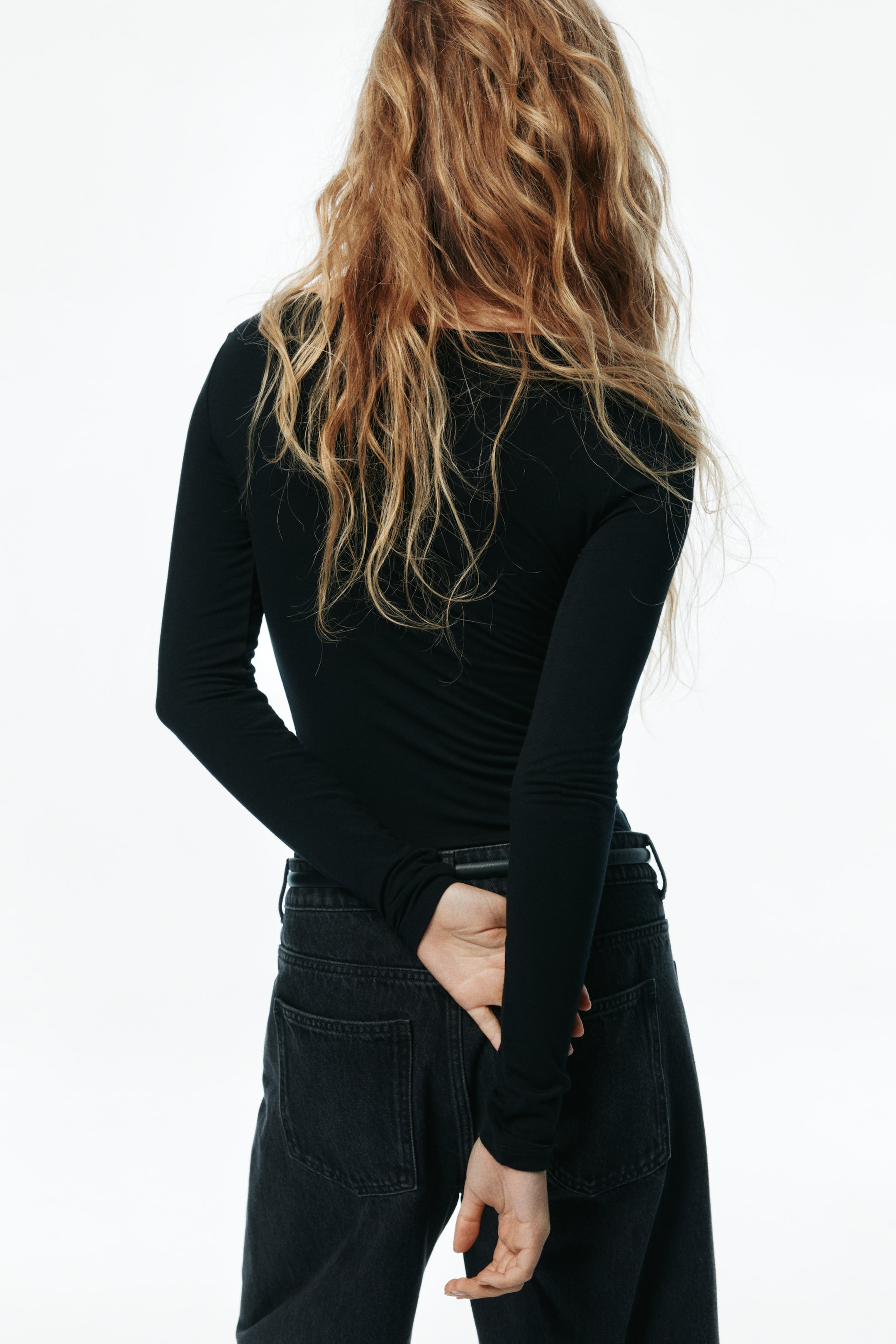 View larger image: Draped Viscose Top - Black - Ladies | H&M PH 4