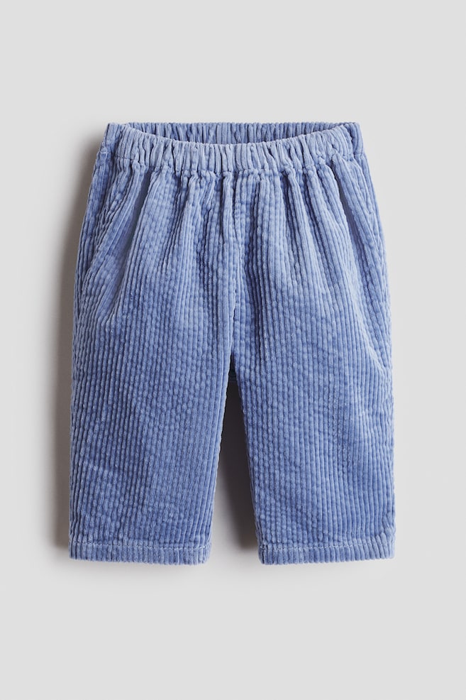 Cotton Corduroy Pants - Light dusty blue - 1