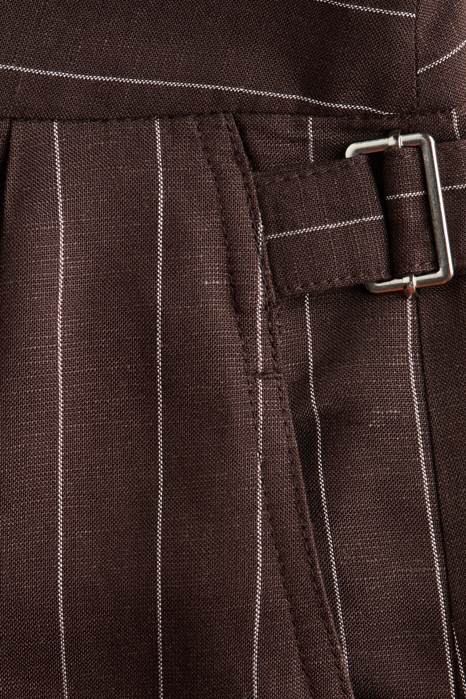 Женские шорты H&M Dressy Linen-Blend, цвет: Тёмный коричневый — фото 5