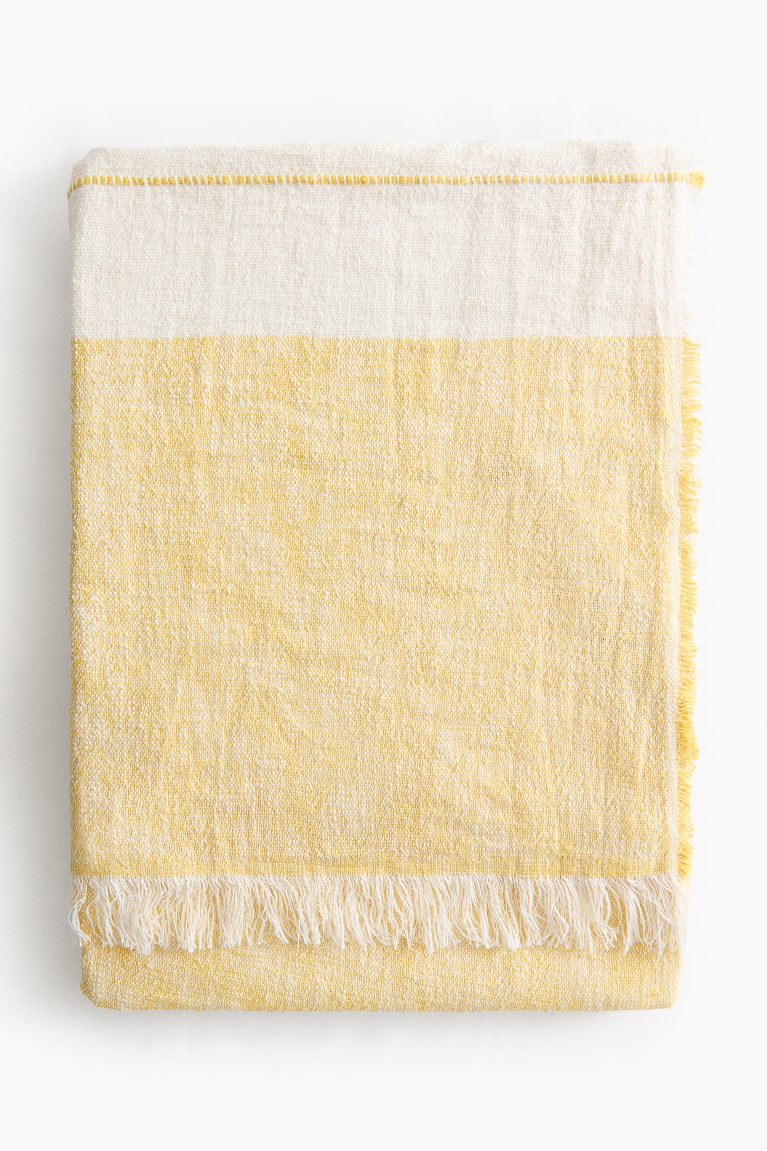 Linen-blend blanket - Yellow/Cream/Beige/Cream/Blue/Cream/Dark grey/Cream - 1