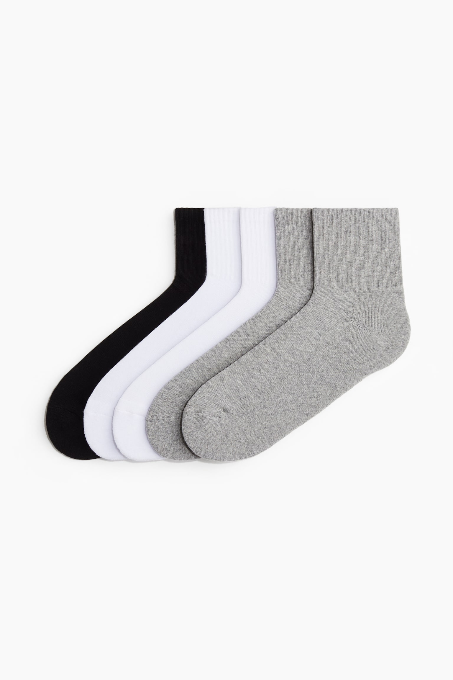 5-pack socks - White/Grey marl/Black - 1