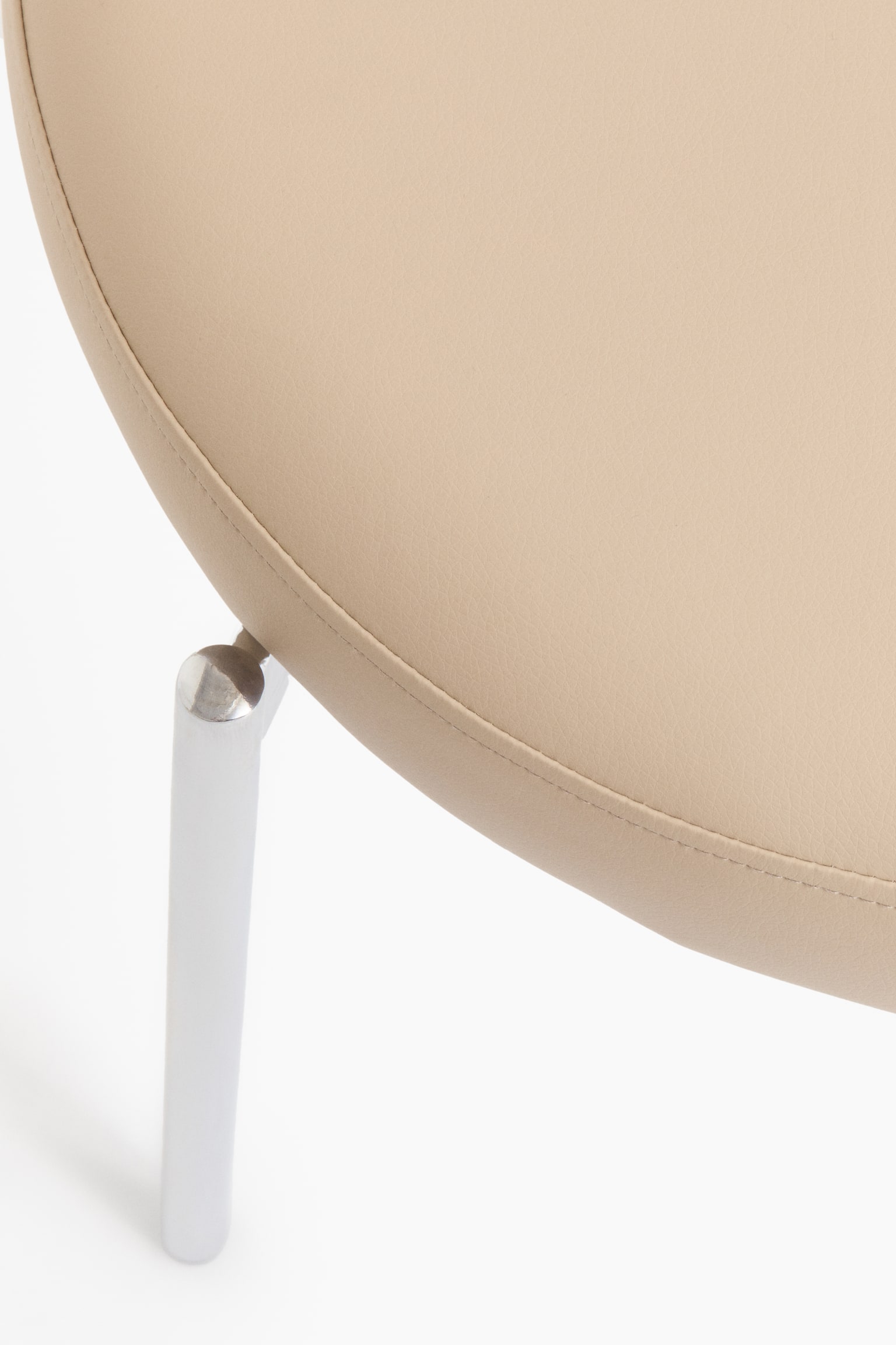 Vegan Læder Spisebordsstol 2-pack - Pu, Beige - 5