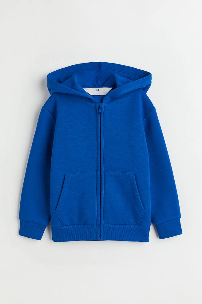 Zip-through hoodie - Bright blue/Black/Dark blue/Light grey marl