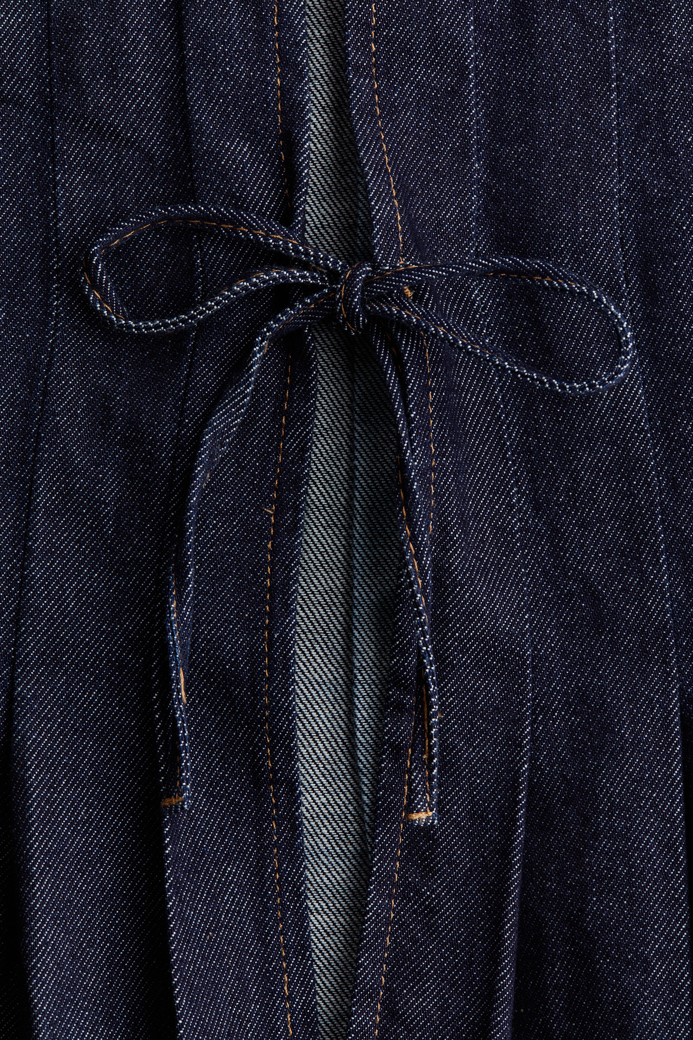 Tie-detail denim waistcoat