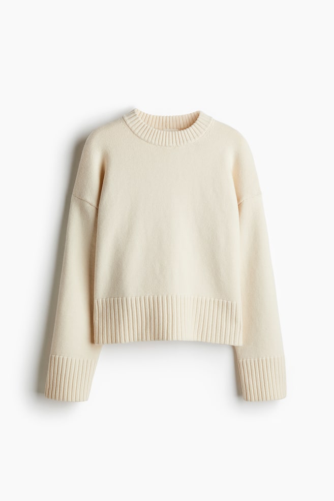 Fine-Knit Sweater - Cream/Cream/striped - 1