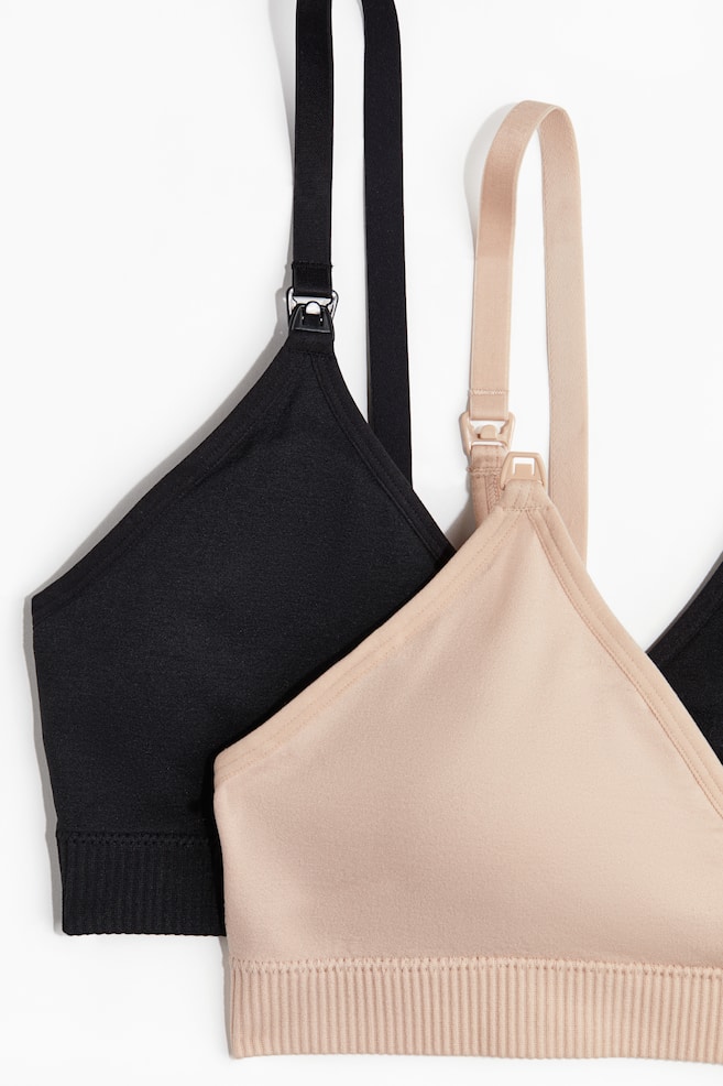 MAMA 2-pack seamless padded nursing bras - Black/Beige/Light beige/Light pink/Dusty pink/Black/Powder pink/Black/Light beige/Light grey marl - 4
