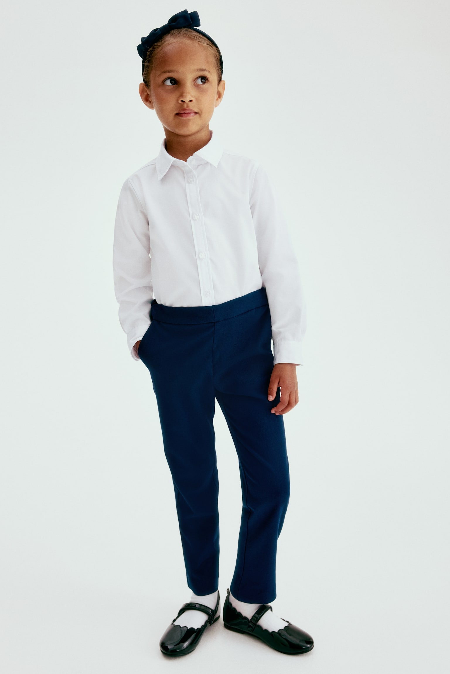 Шкільні штани Slim Fit - Темно-синій/Темно-сірий - 1