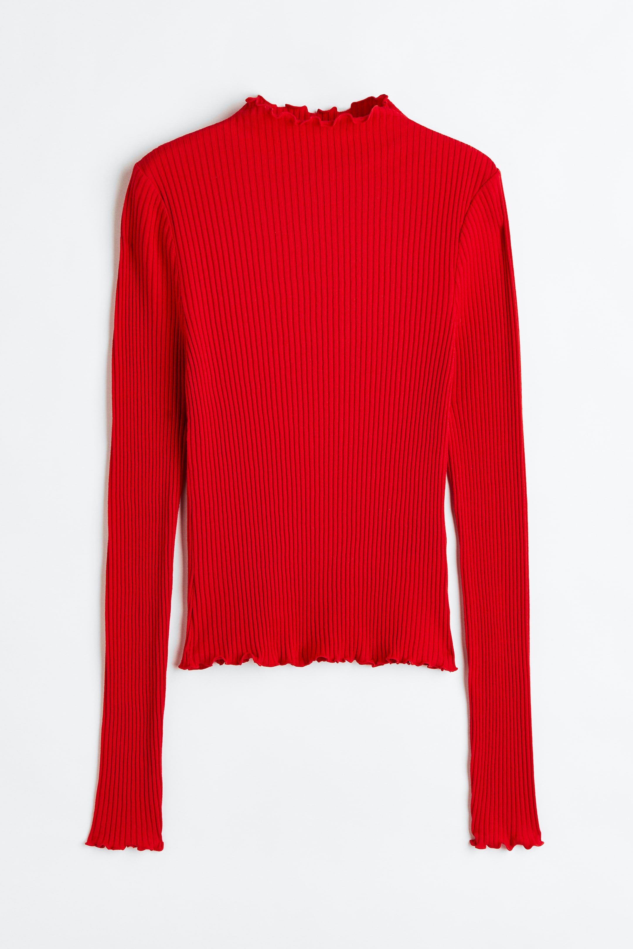 Xem ảnh lớn hơn: Áo gân nổi dài tay - Màu đỏ - Ladies | H&M VN 1