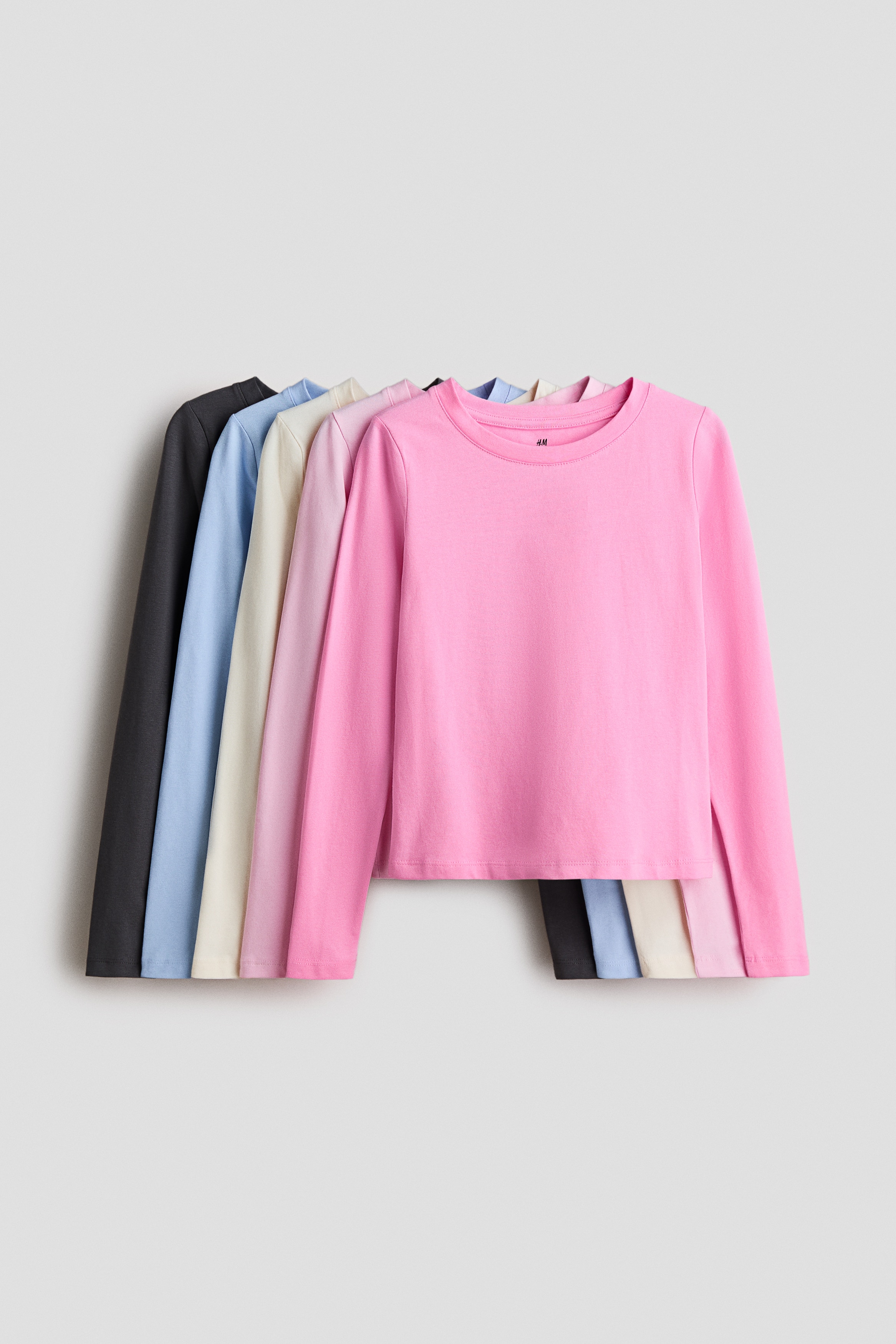 Haloumoning Meisjes T-shirt Lange Mouwen Ronde Hals Tops Kinderen Effen Schattig Langmouwshirt Casual Basic Bovenkleding 5-14 Jaar, wit, 5-6 Jaar