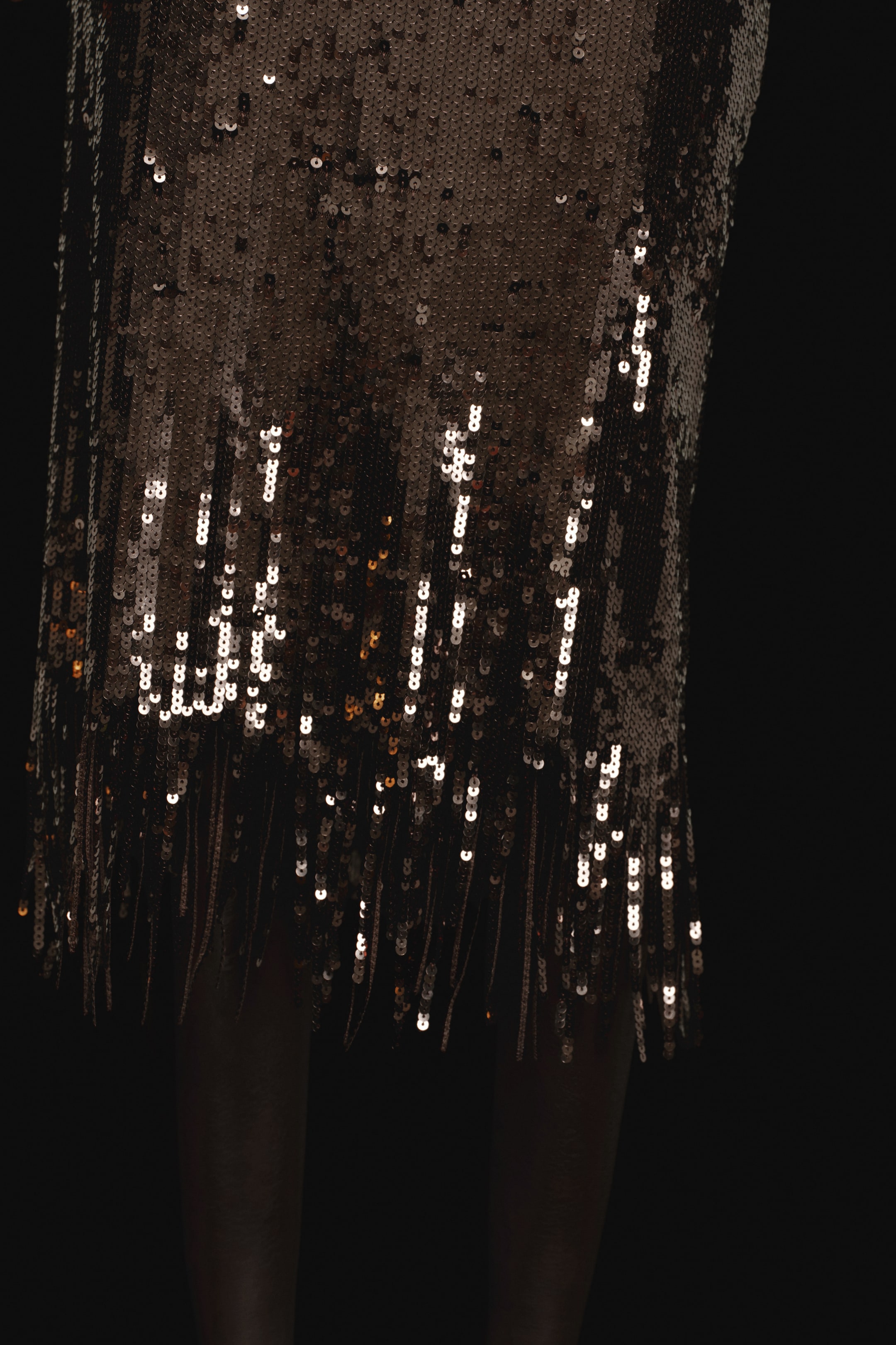 View larger image: Fringe Trim Sequin Skirt - Dark brown - Ladies | H&M AU 3