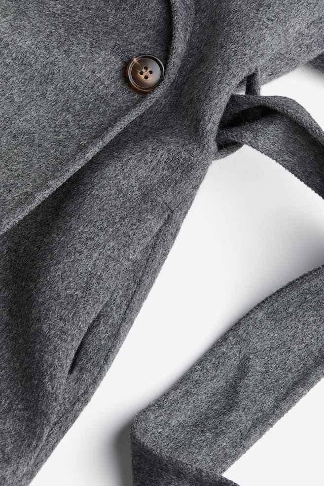 Wool-blend coat - Dark grey/Light beige - 5
