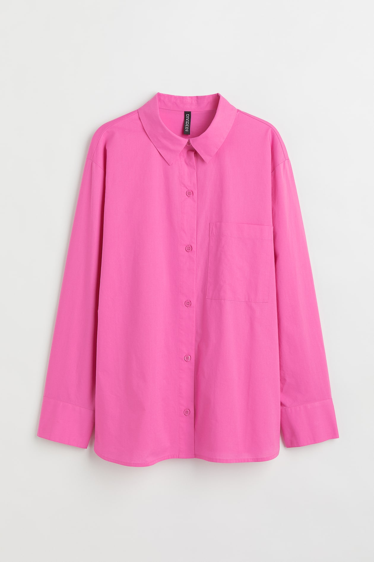 Oversized Poplin Shirt - Long sleeve - Regular length - Pink - Ladies ...