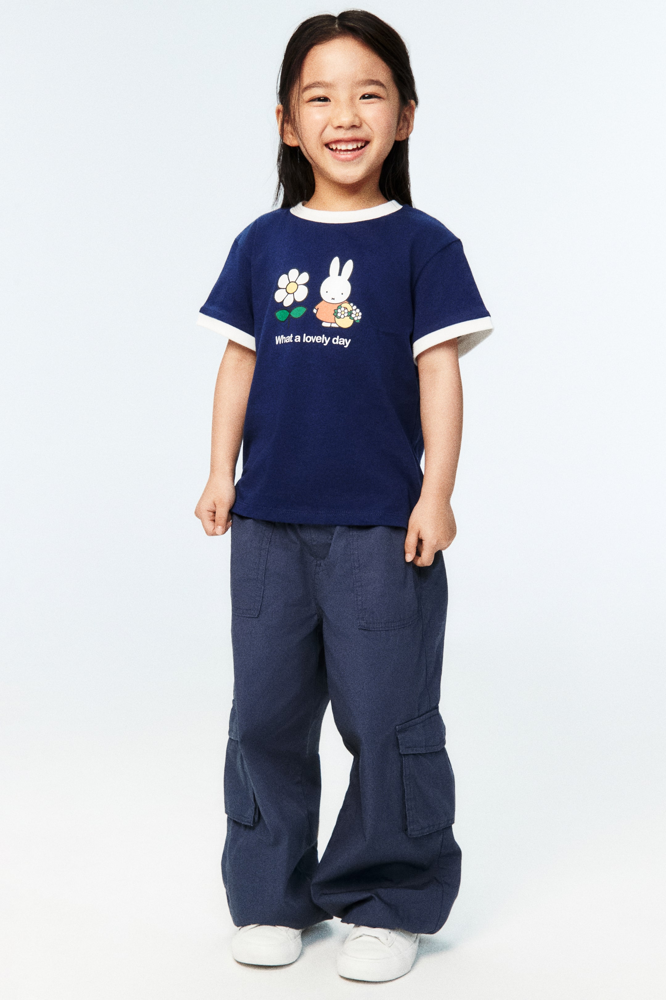 View larger image: Cotton cargo joggers - Dark dusty blue - Kids | H&M MY 1