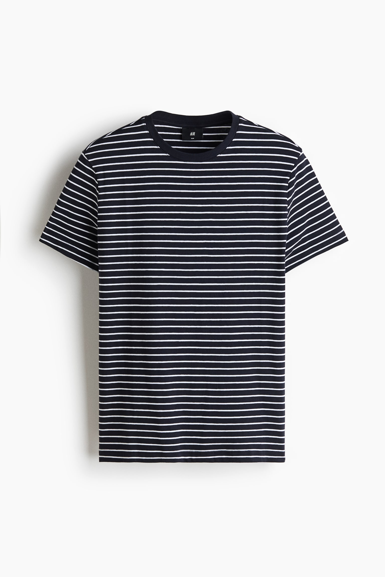 T-shirt Slim Fit - Navy blue/Striped/Czarny/Biały/Ciemnoszary/Granatowy/Jasnoniebieski
