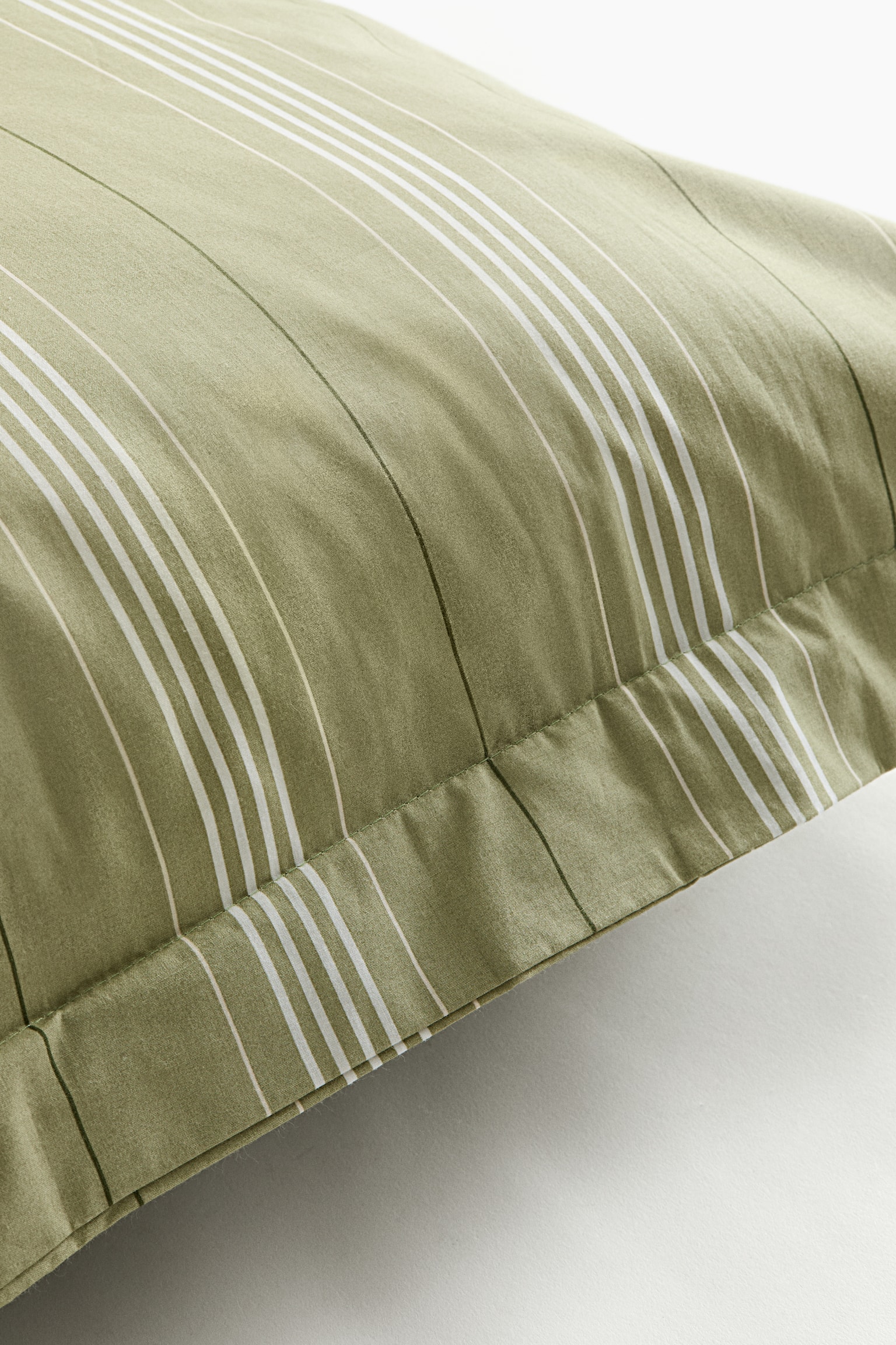 Cotton percale pillowcase - Green/Striped/Light blue/Striped - 4
